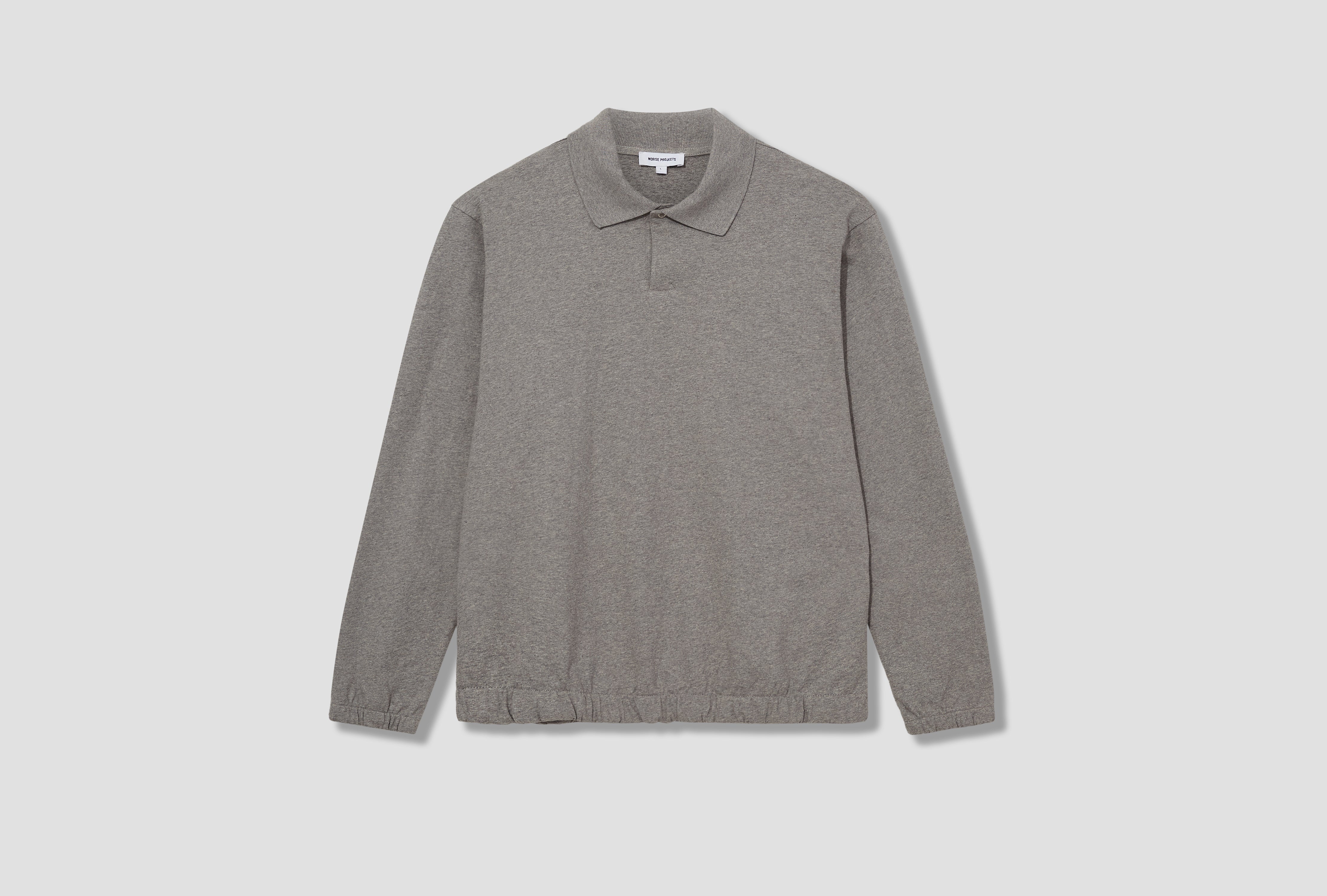 SYLANE RELAXED LIGHT PILE JERSEY POLO N20-1399 Light grey