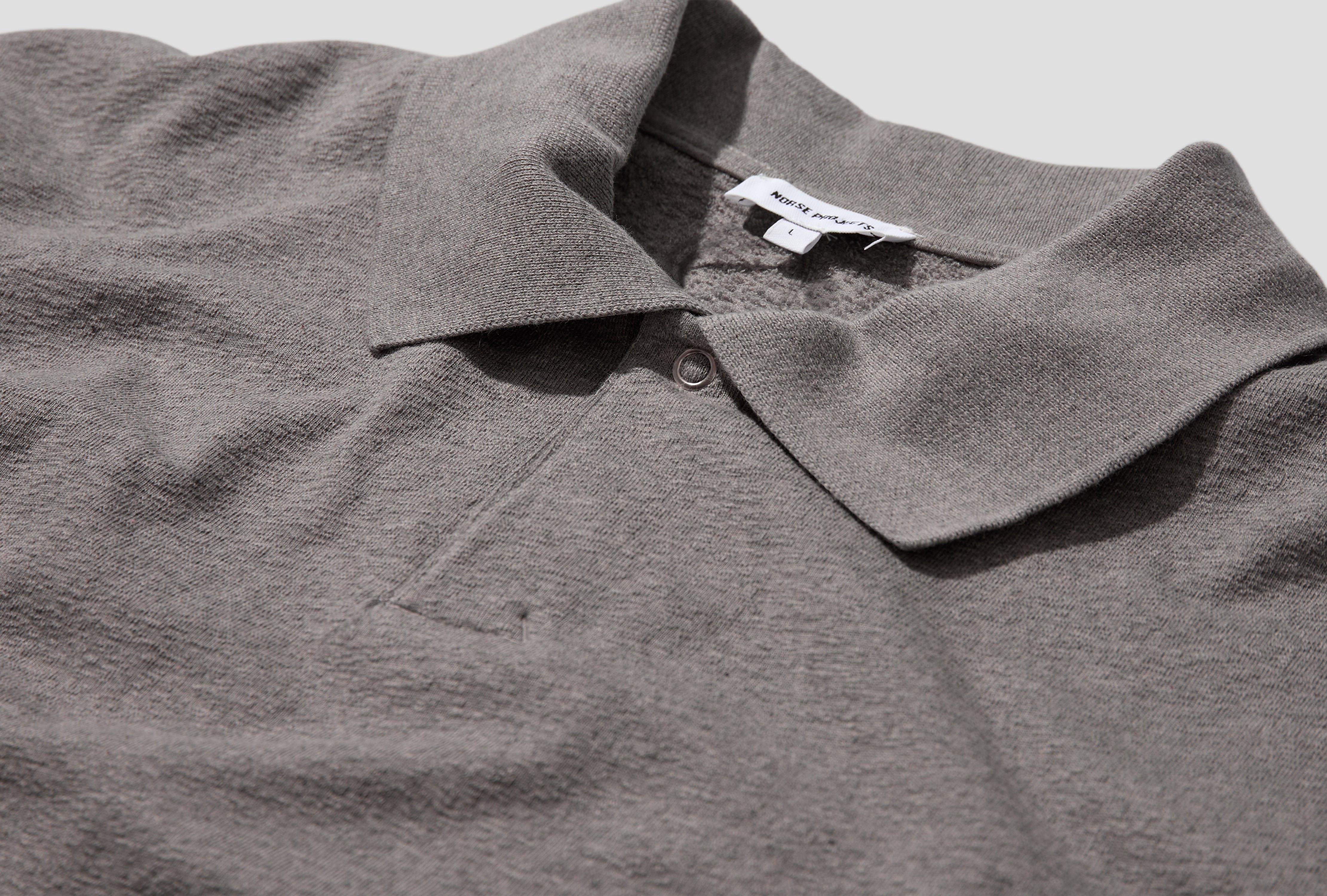 SYLANE RELAXED LIGHT PILE JERSEY POLO N20-1399 Light grey