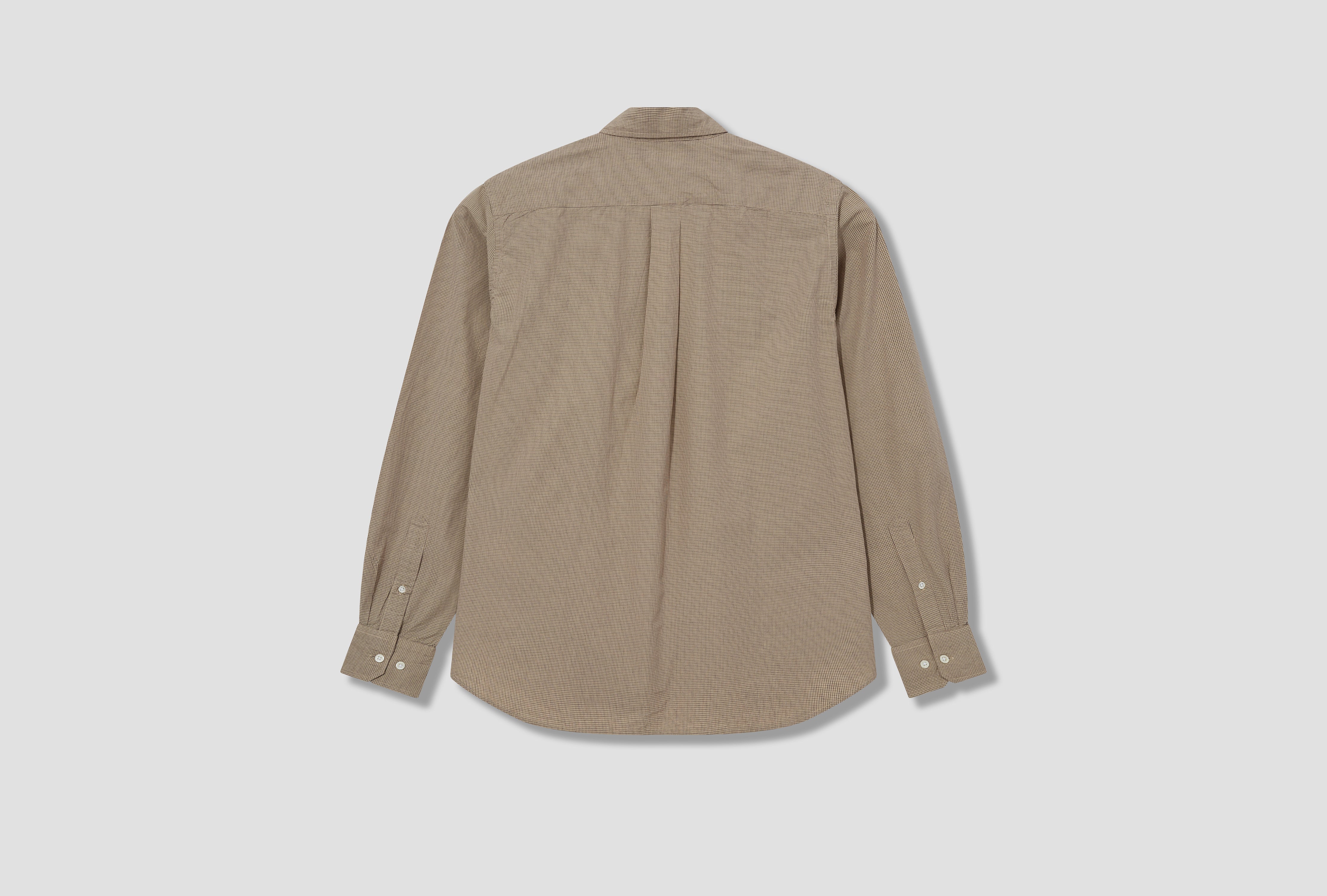 KONGSHOVED POPLIN MICRO CHECK SHIRT N40-0855 Beige