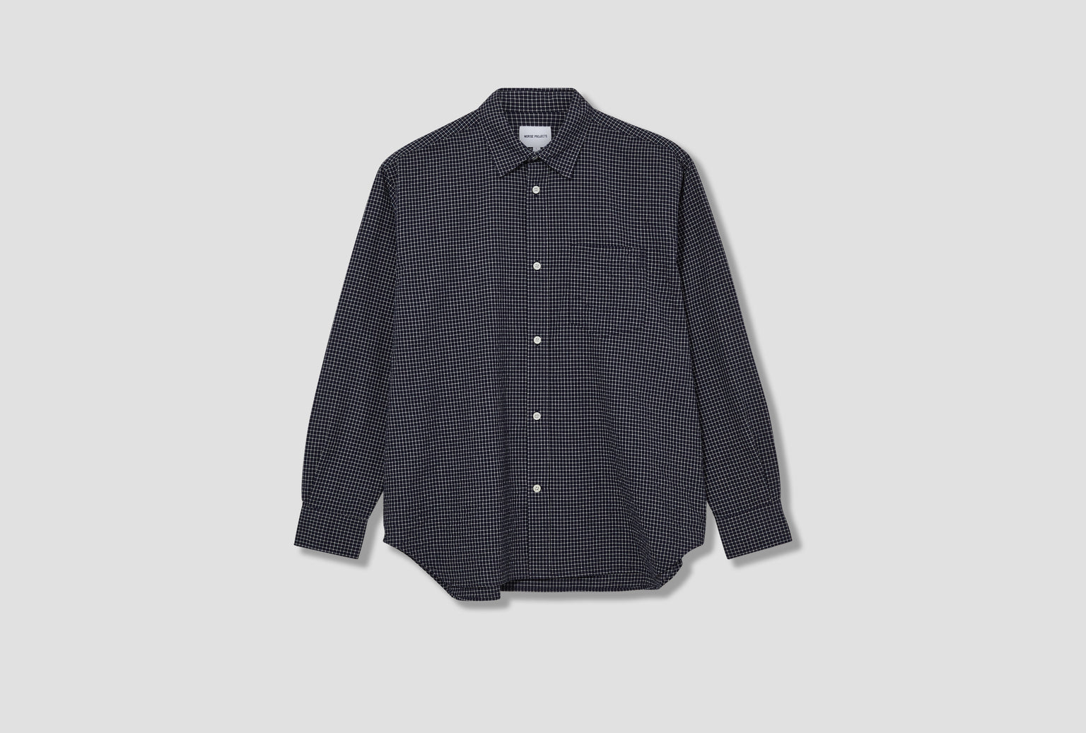 ESPEVIK CHECK OVERSIZED SHIRT N40-0889 Navy