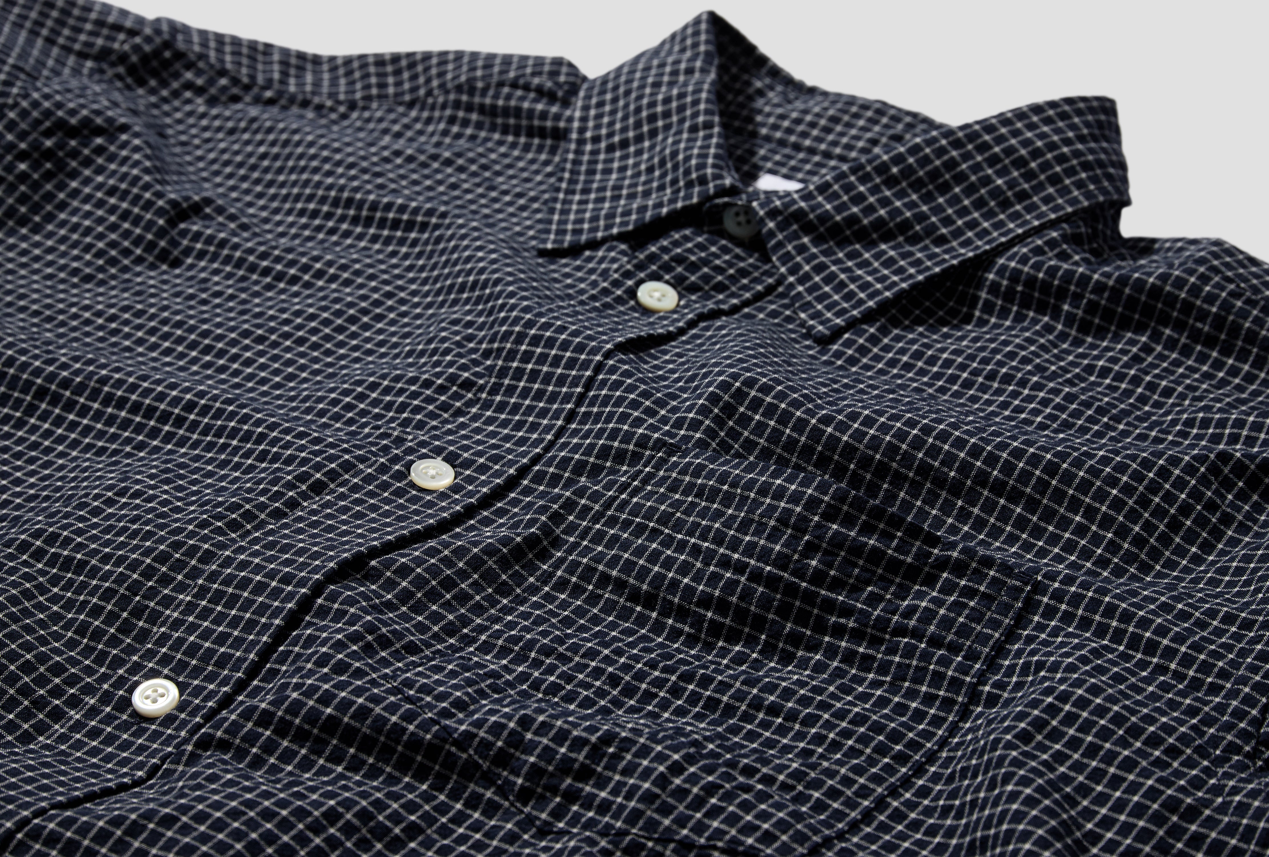 ESPEVIK CHECK OVERSIZED SHIRT N40-0889 Navy