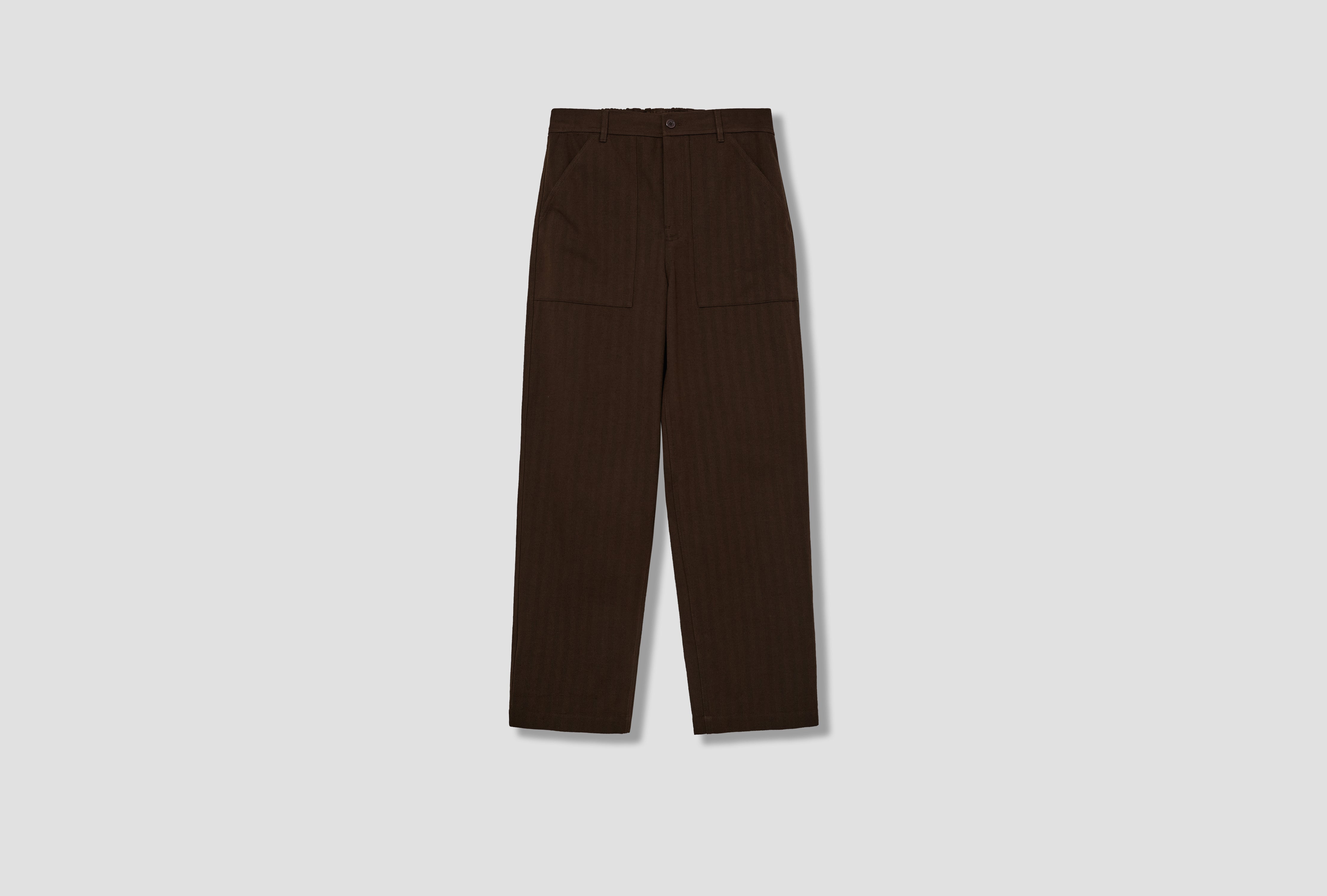 KVITFJELL RELAXED COTTON WOOL HERRINGBONE PANT N25-0475 Brown