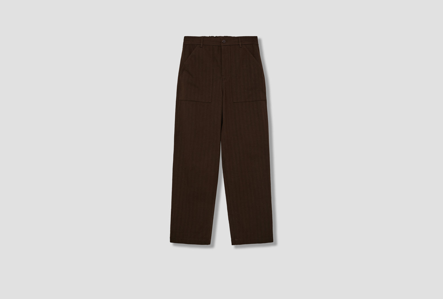 KVITFJELL RELAXED COTTON WOOL HERRINGBONE PANT N25-0475 Brown
