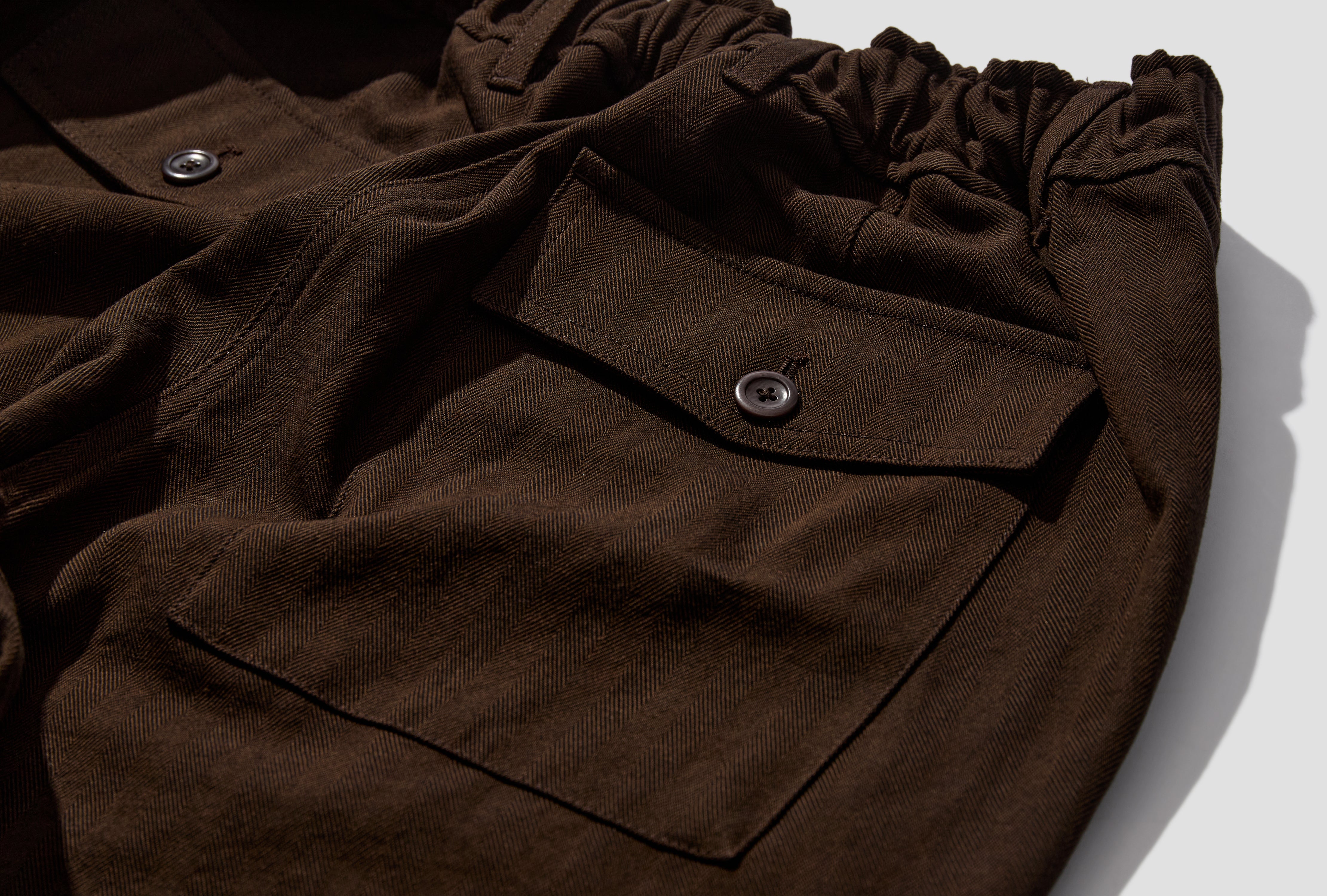 KVITFJELL RELAXED COTTON WOOL HERRINGBONE PANT N25-0475 Brown