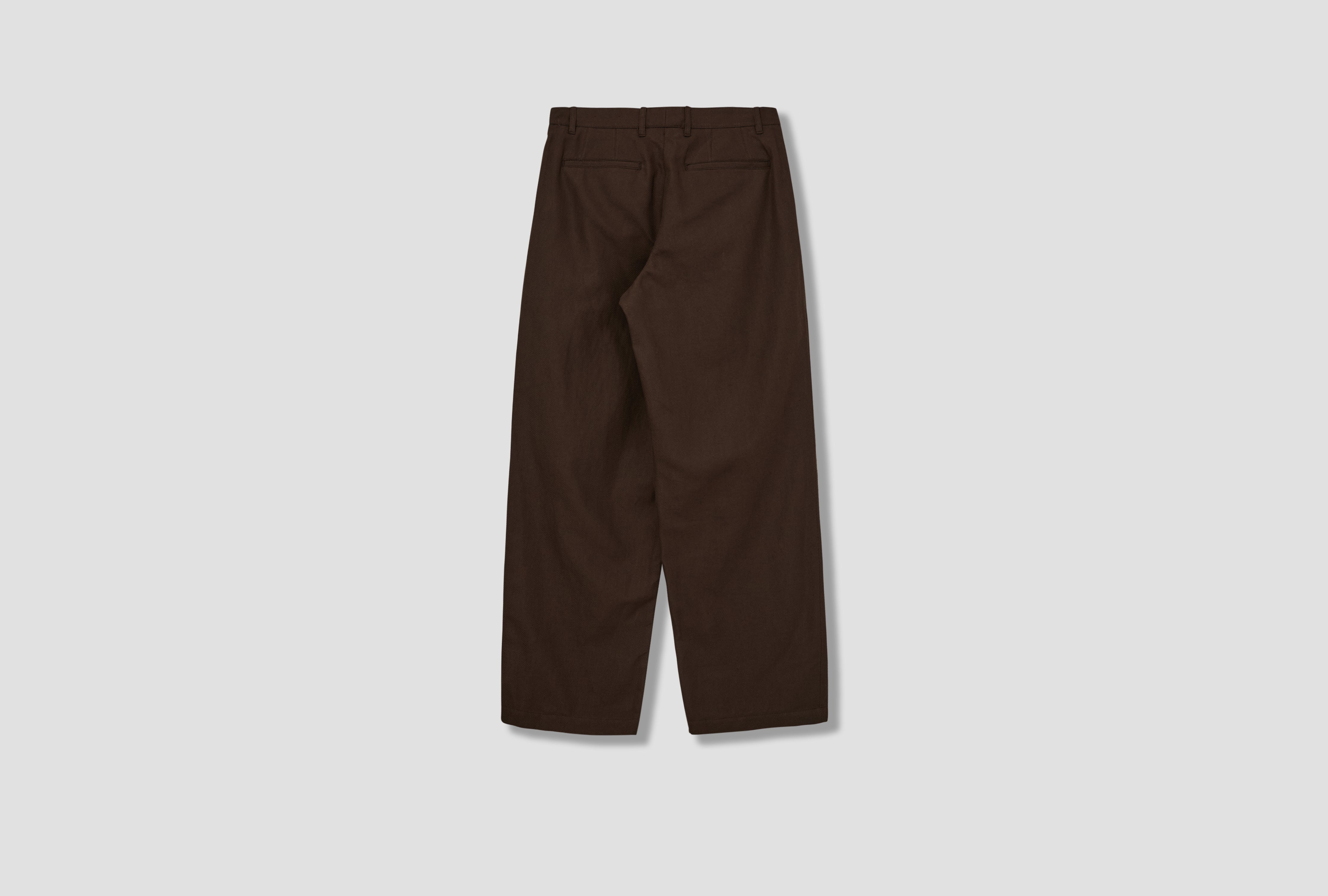 HESTUR RELAXED COTTON LINEN TWILL PLEATED TROUSER N25-0485 Brown