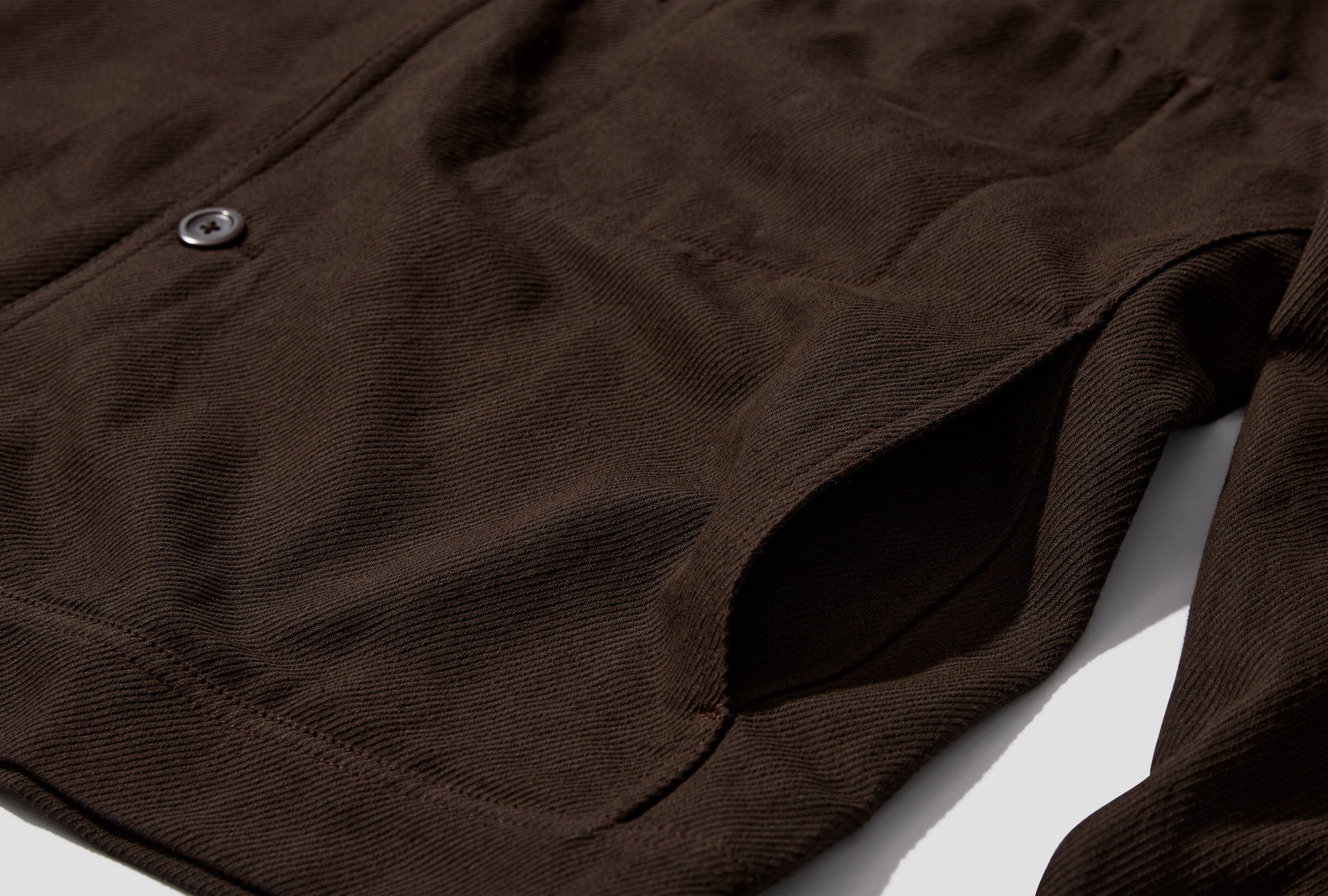 ARRESSKOV COTTON LINEN TWILL OVERSHIRT N50-0299 Brown