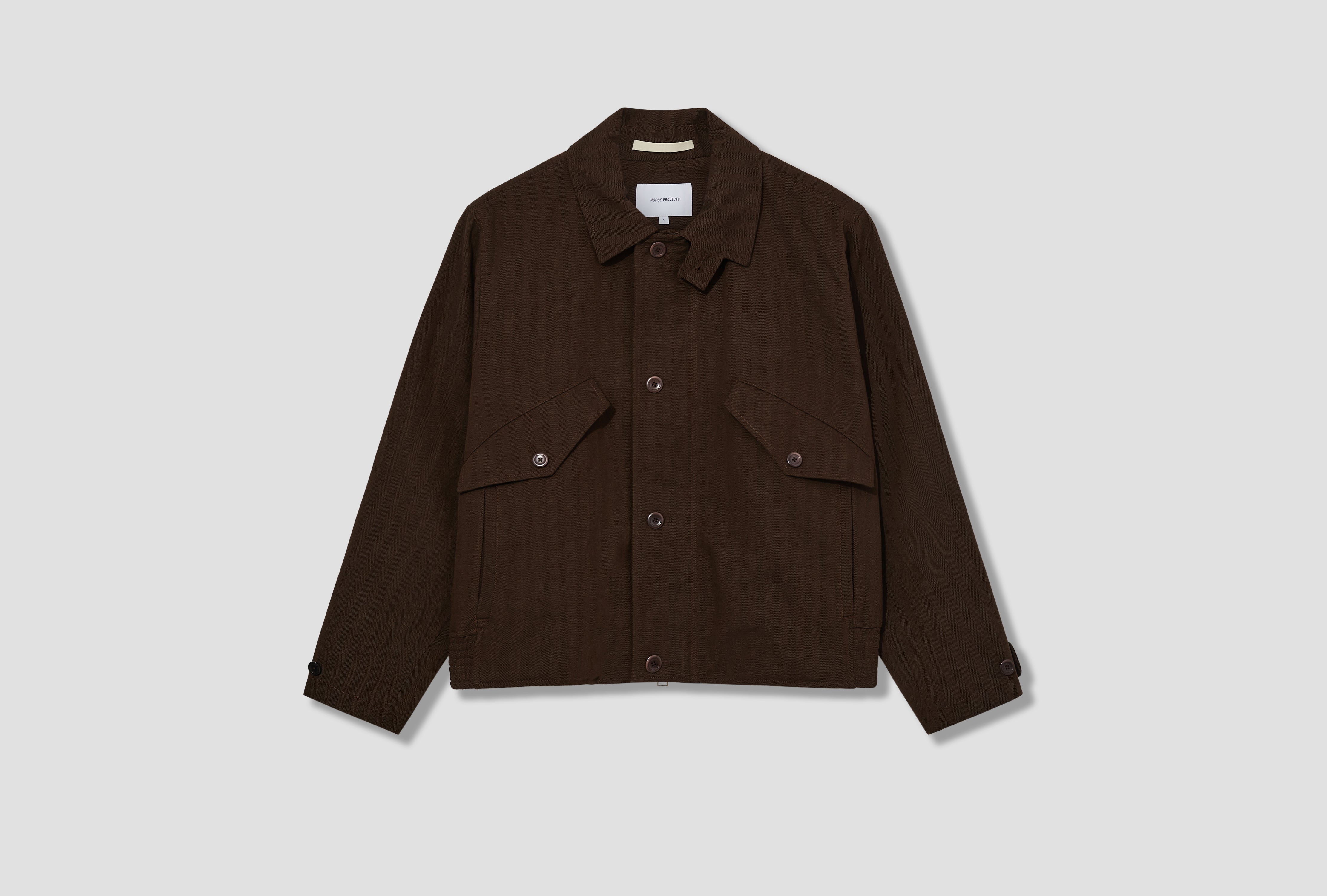 VANDEL HERRINGBONE TWILL FLIGHT JACKET N55-0671 Brown