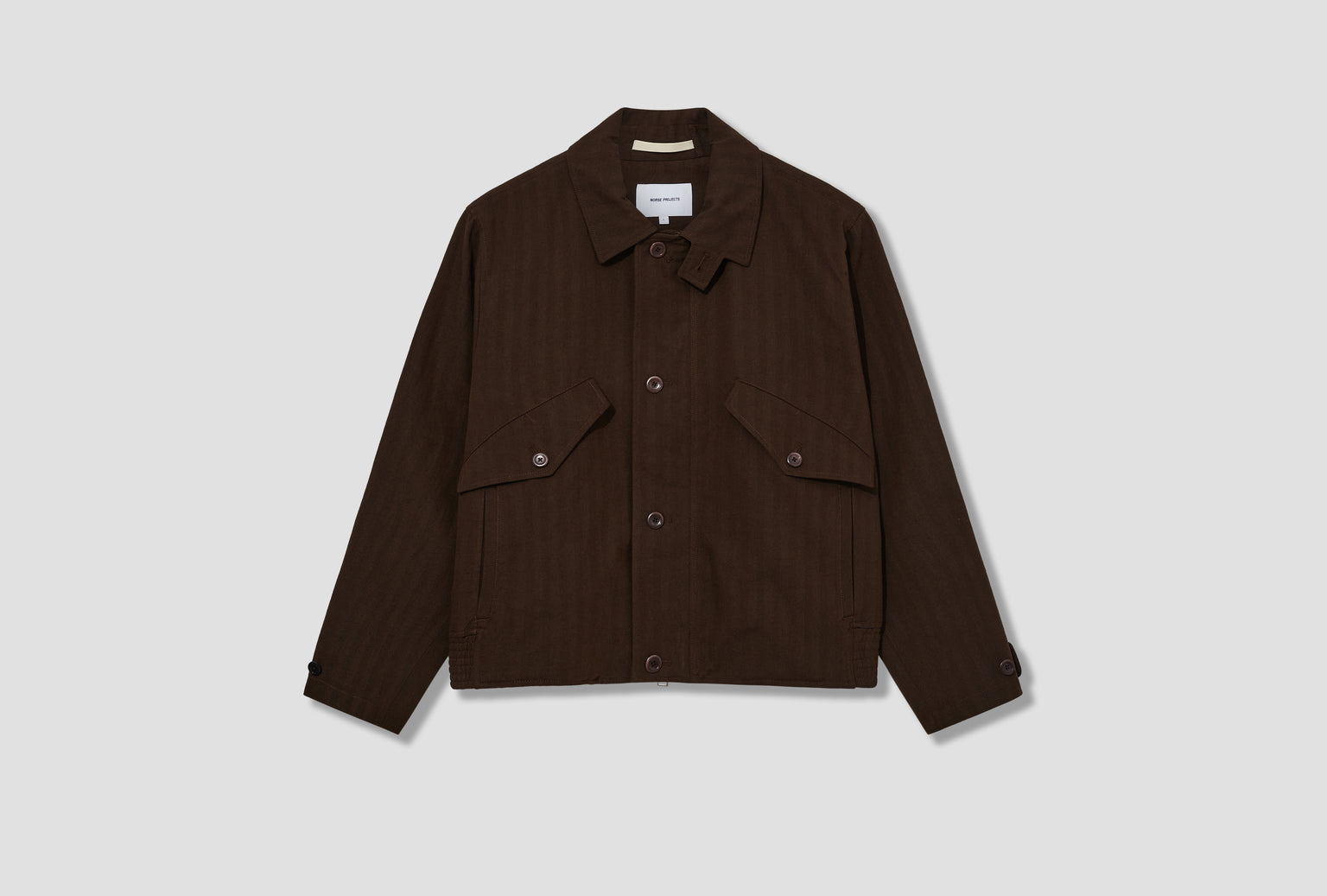 VANDEL HERRINGBONE TWILL FLIGHT JACKET N55-0671 Brown