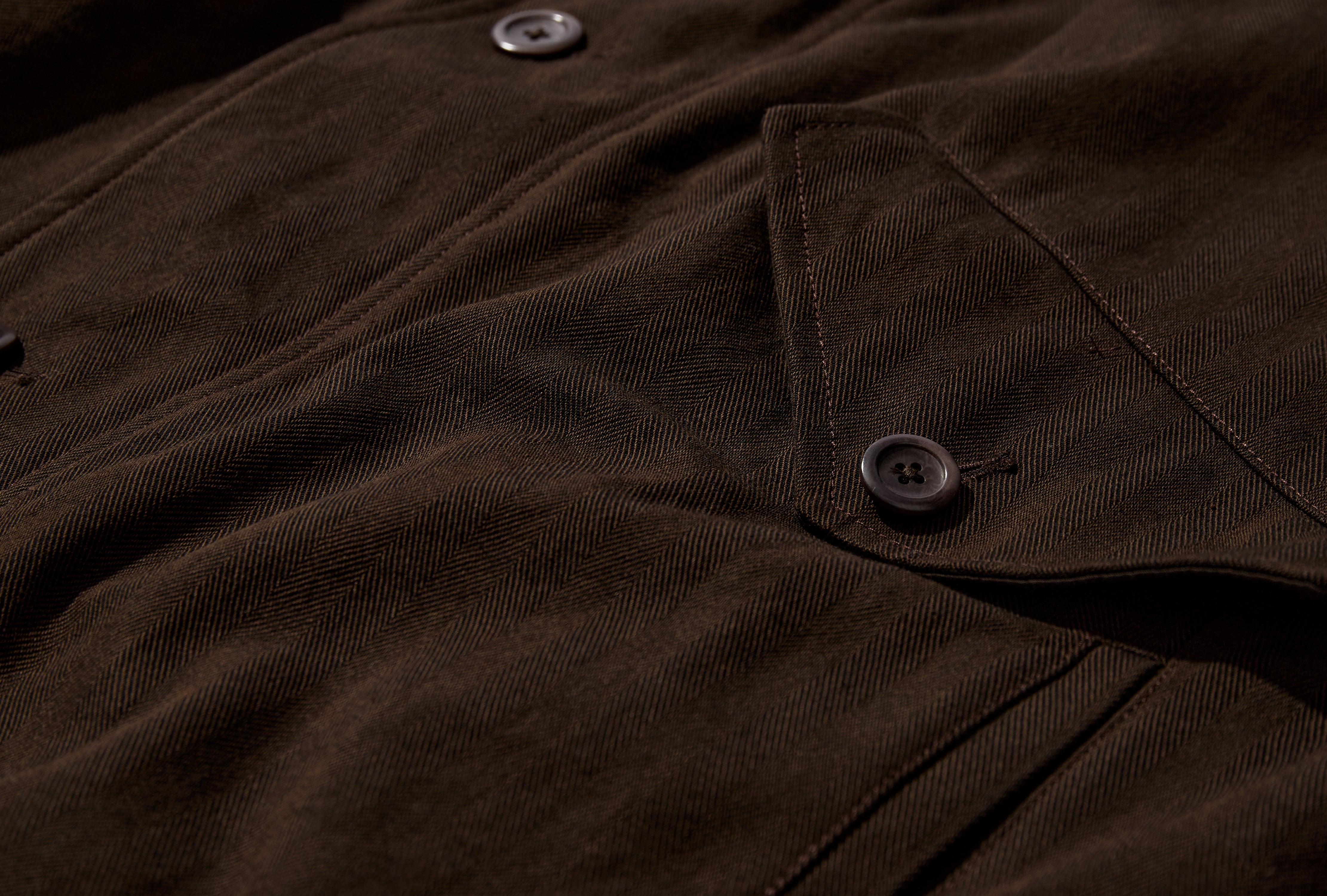 VANDEL HERRINGBONE TWILL FLIGHT JACKET N55-0671 Brown