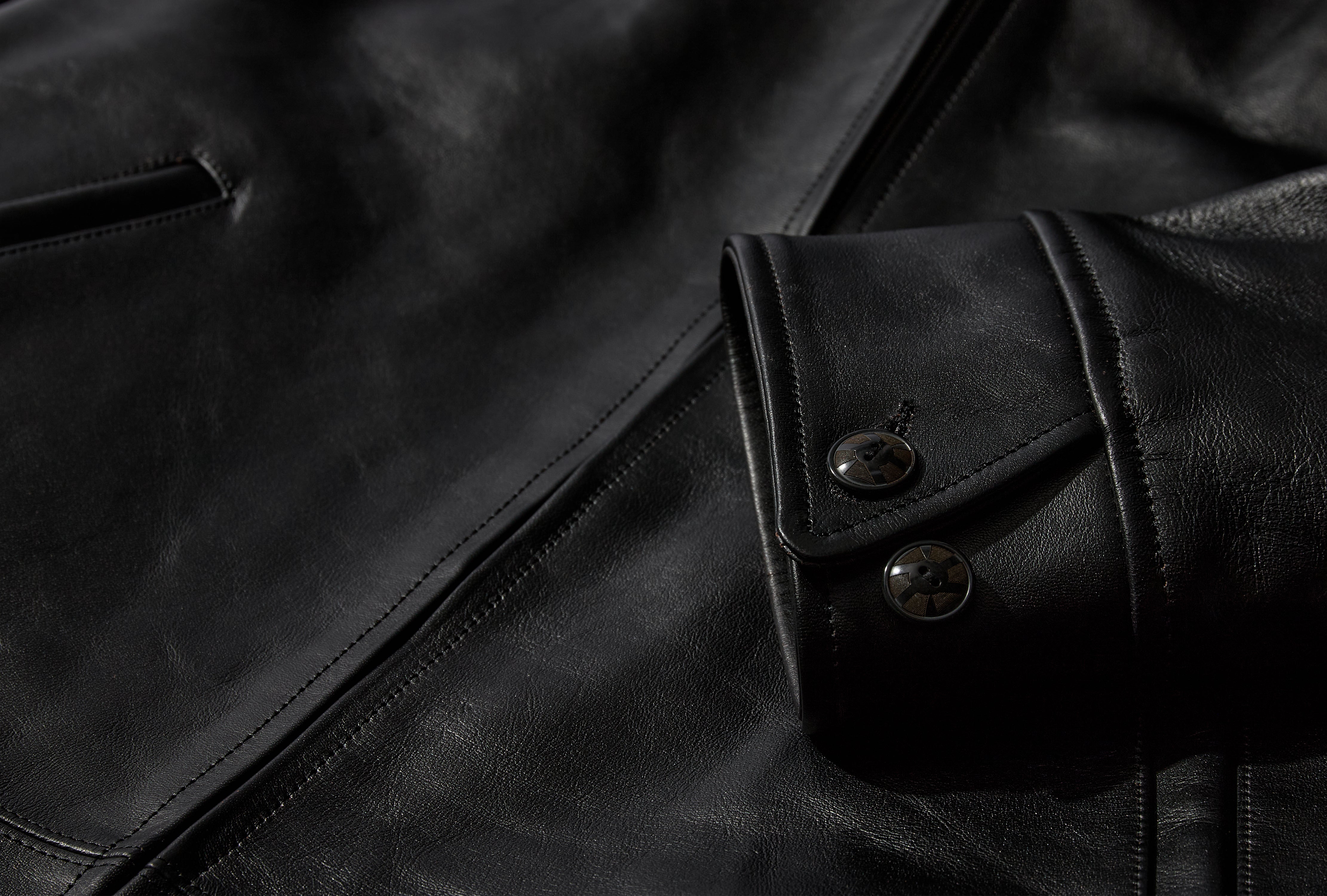 LOT.802 COSSACK LEATHER JACKET - BLACK HORSE LEATHER TTSS26802