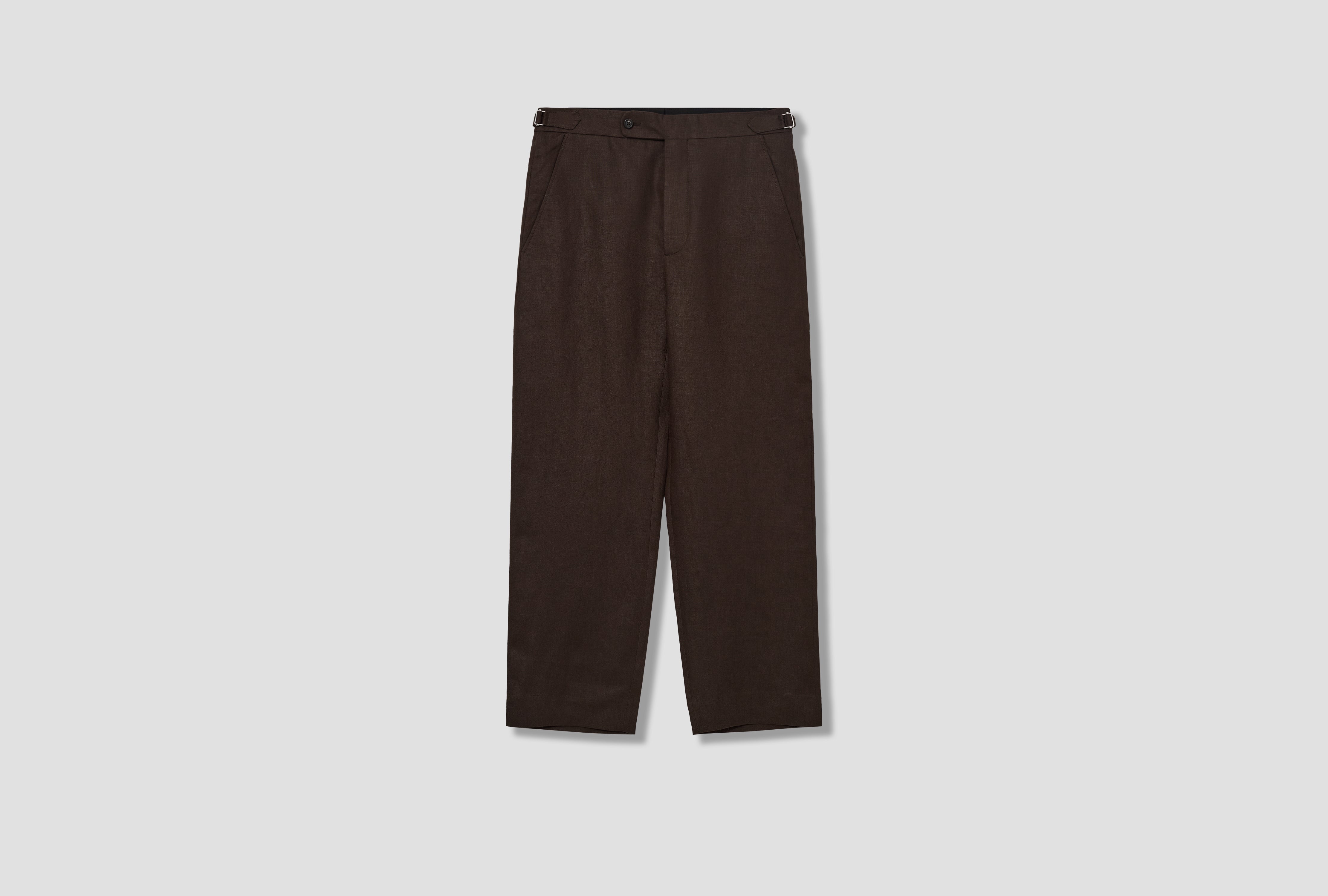 LIGHTWEIGHT LINEN SIDE BUCKLE TROUSERS MRC99BT004 Brown
