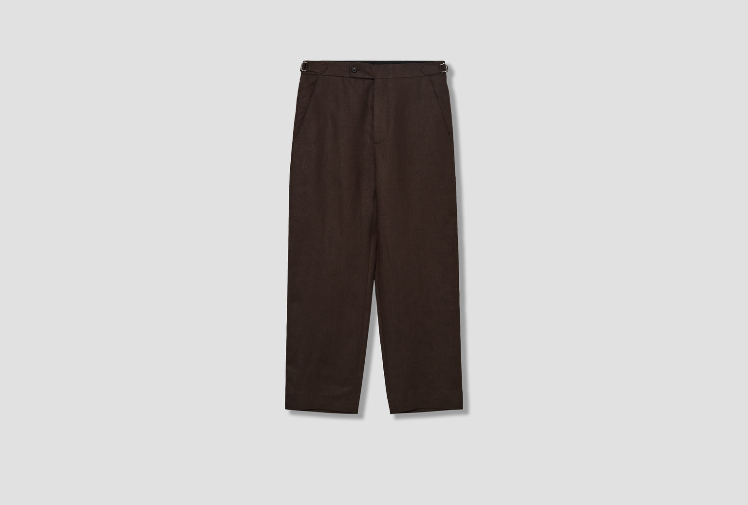 LIGHTWEIGHT LINEN SIDE BUCKLE TROUSERS MRC99BT004 Brown