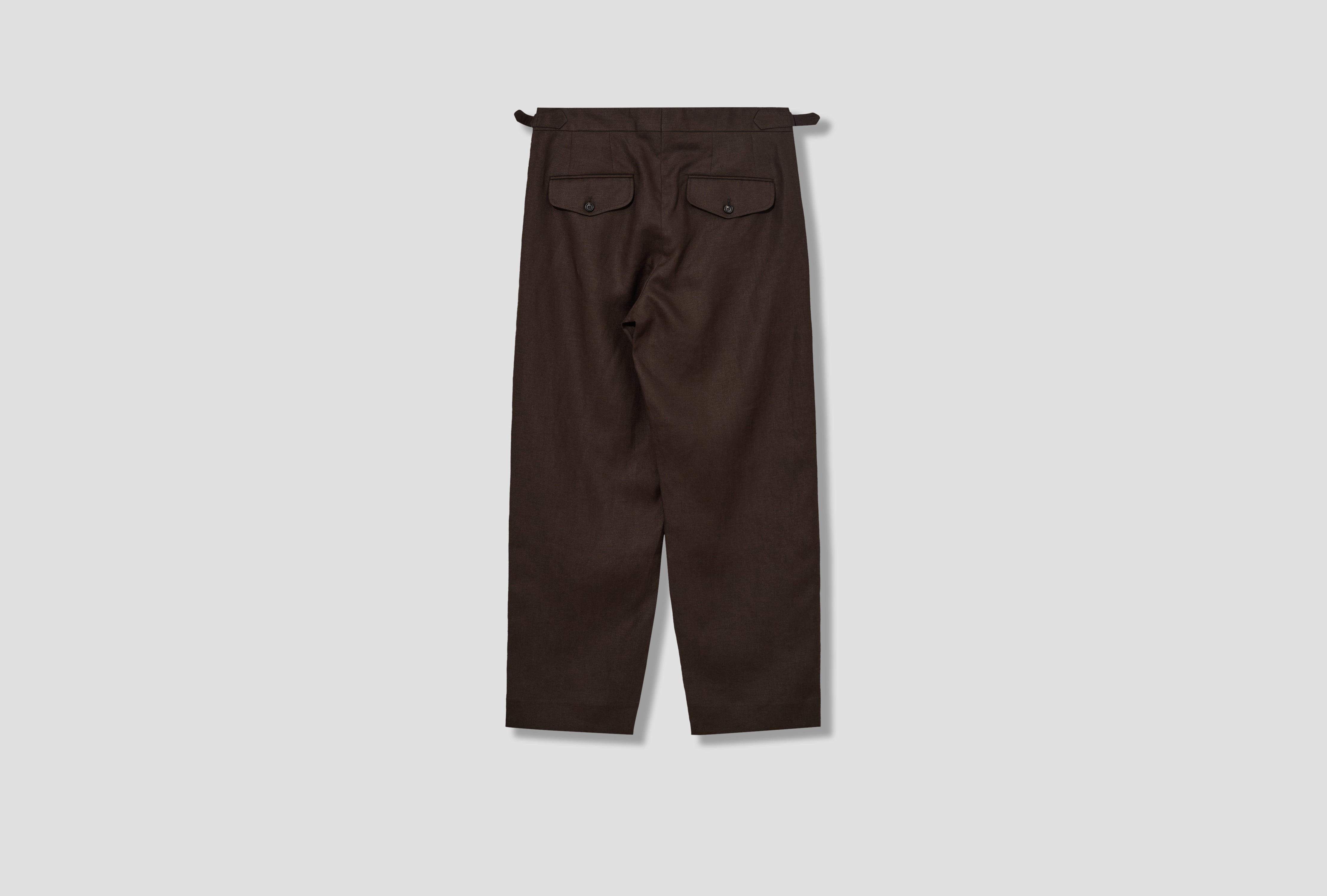 LIGHTWEIGHT LINEN SIDE BUCKLE TROUSERS MRC99BT004 Brown