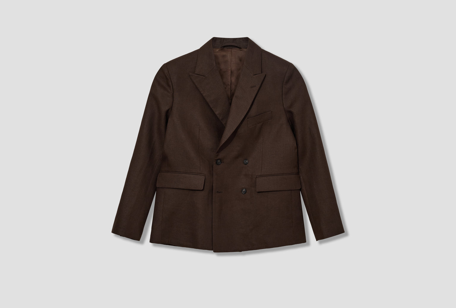 LIGHTWEIGHT LINEN DOUBLE BREASTED SUIT JACKET MRC99SJ001 Brown