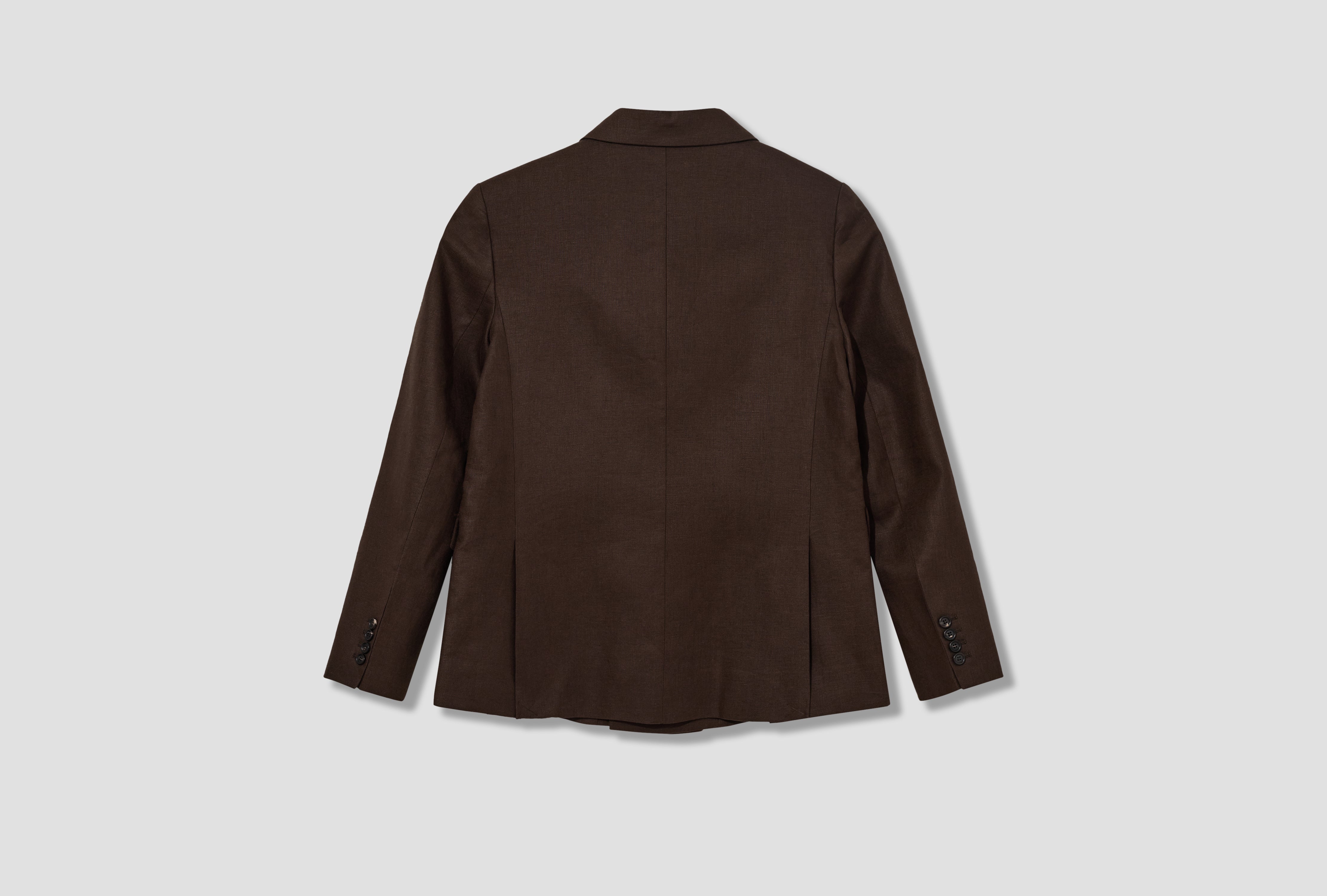 LIGHTWEIGHT LINEN DOUBLE BREASTED SUIT JACKET MRC99SJ001 Brown