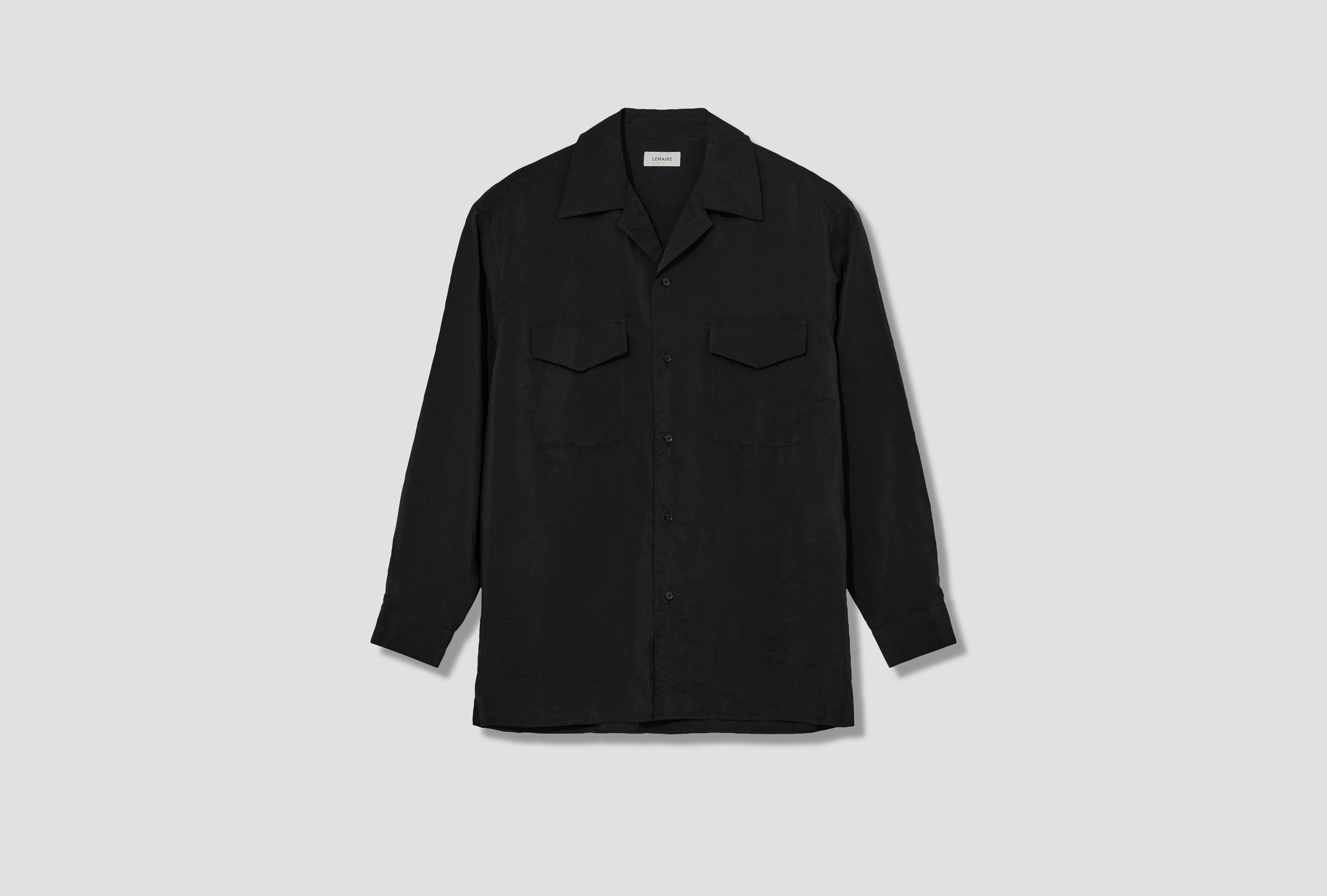 CONVERTIBLE COLLAR SHIRT - DRY SILK SH1233 LF1308 Black