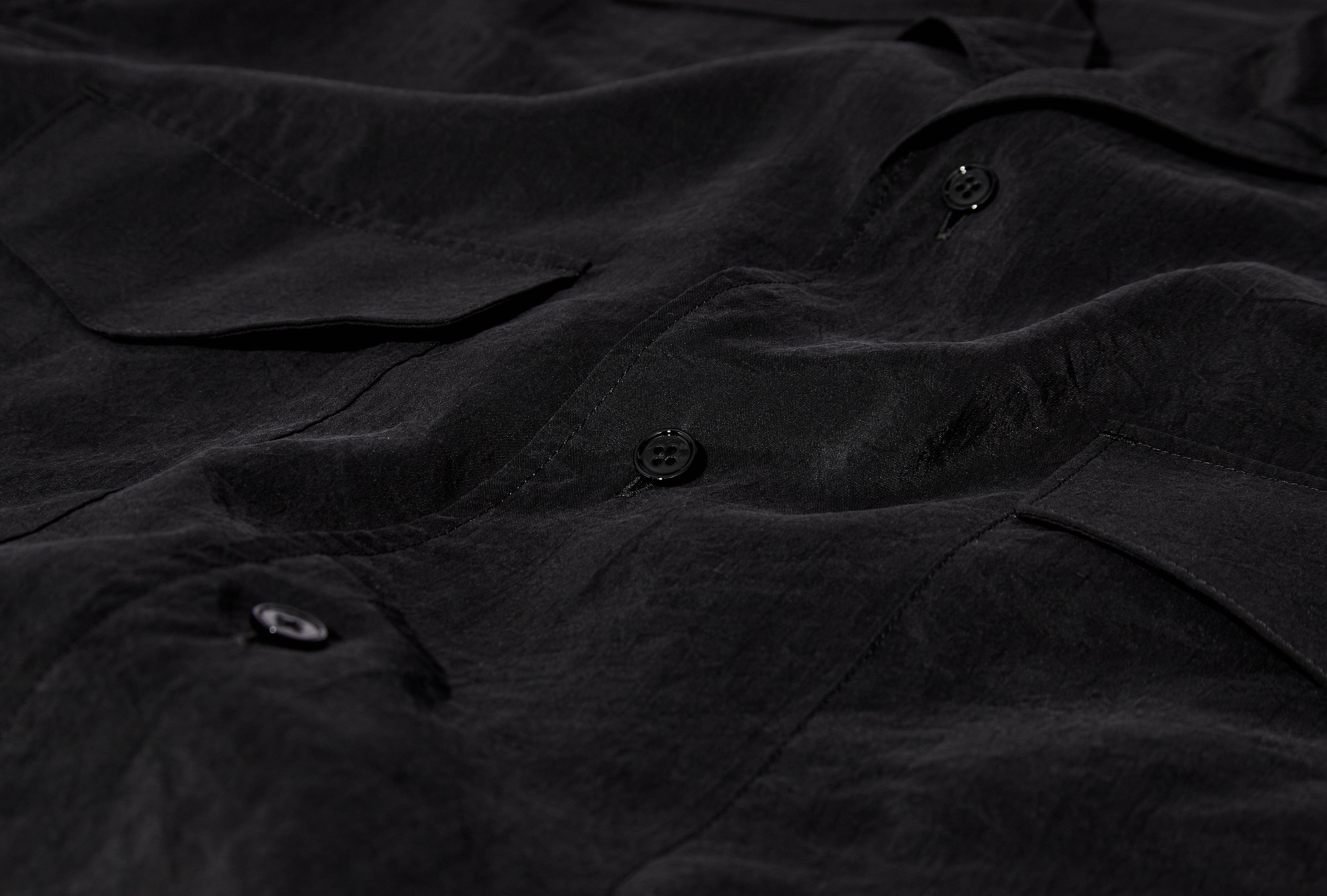 CONVERTIBLE COLLAR SHIRT - DRY SILK SH1233 LF1308 Black