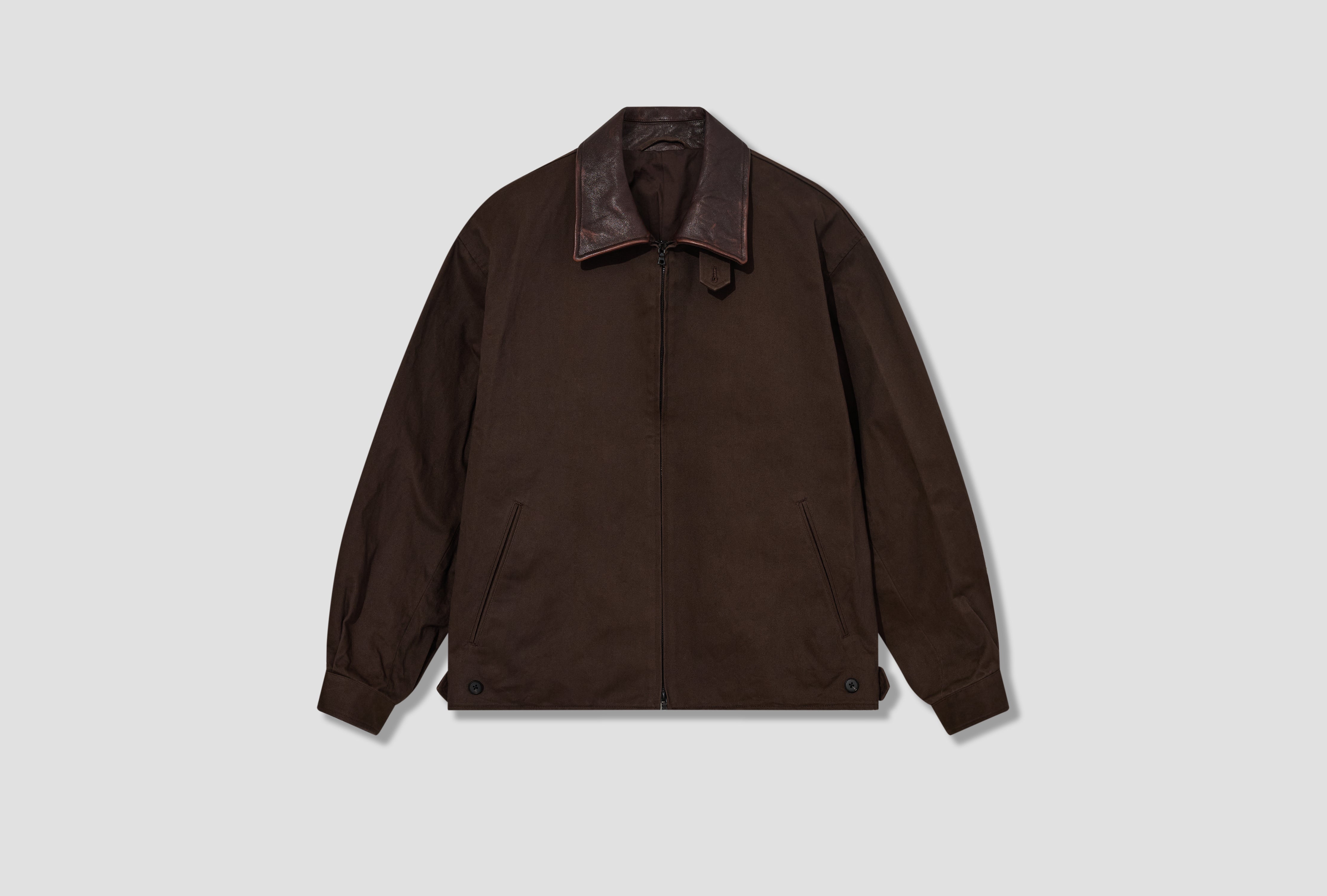 SULFUR DYED BRUSHED CHINO ZIP JACKET ST.1403 Brown