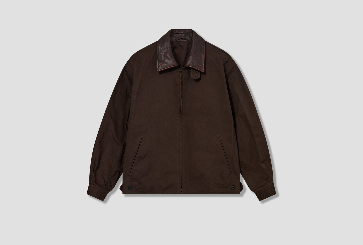 SULFUR DYED BRUSHED CHINO ZIP JACKET ST.1403 Brown