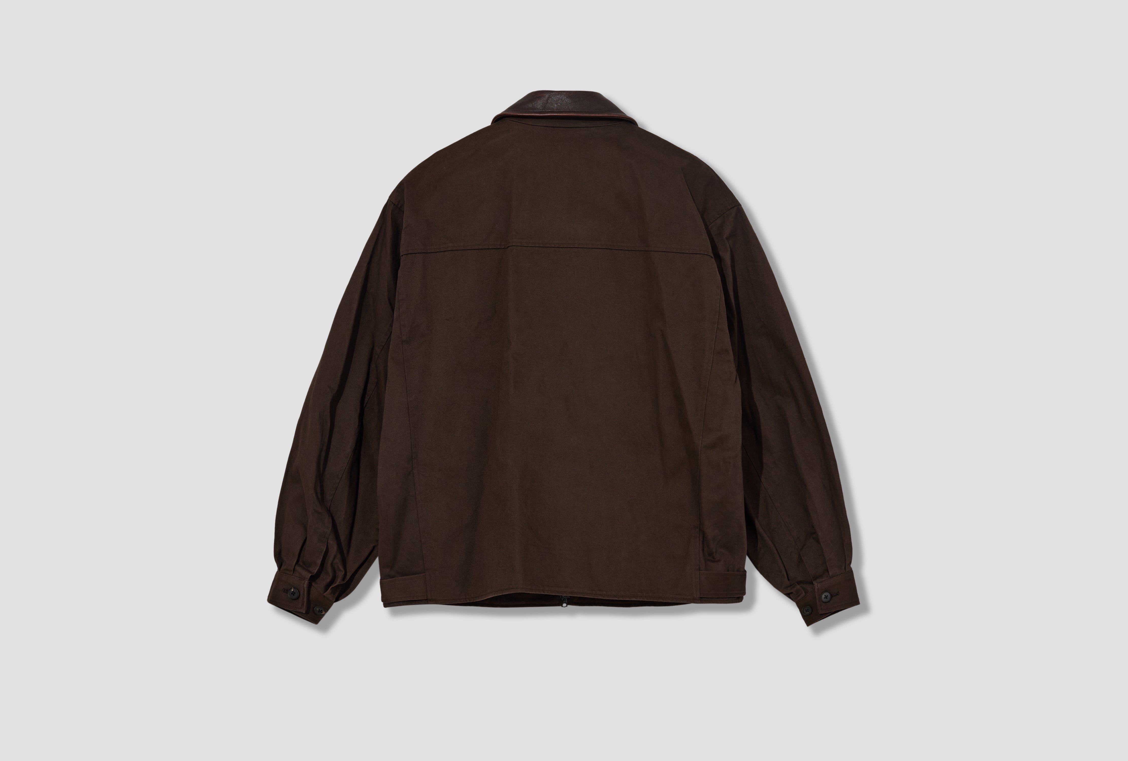 SULFUR DYED BRUSHED CHINO ZIP JACKET ST.1403 Brown