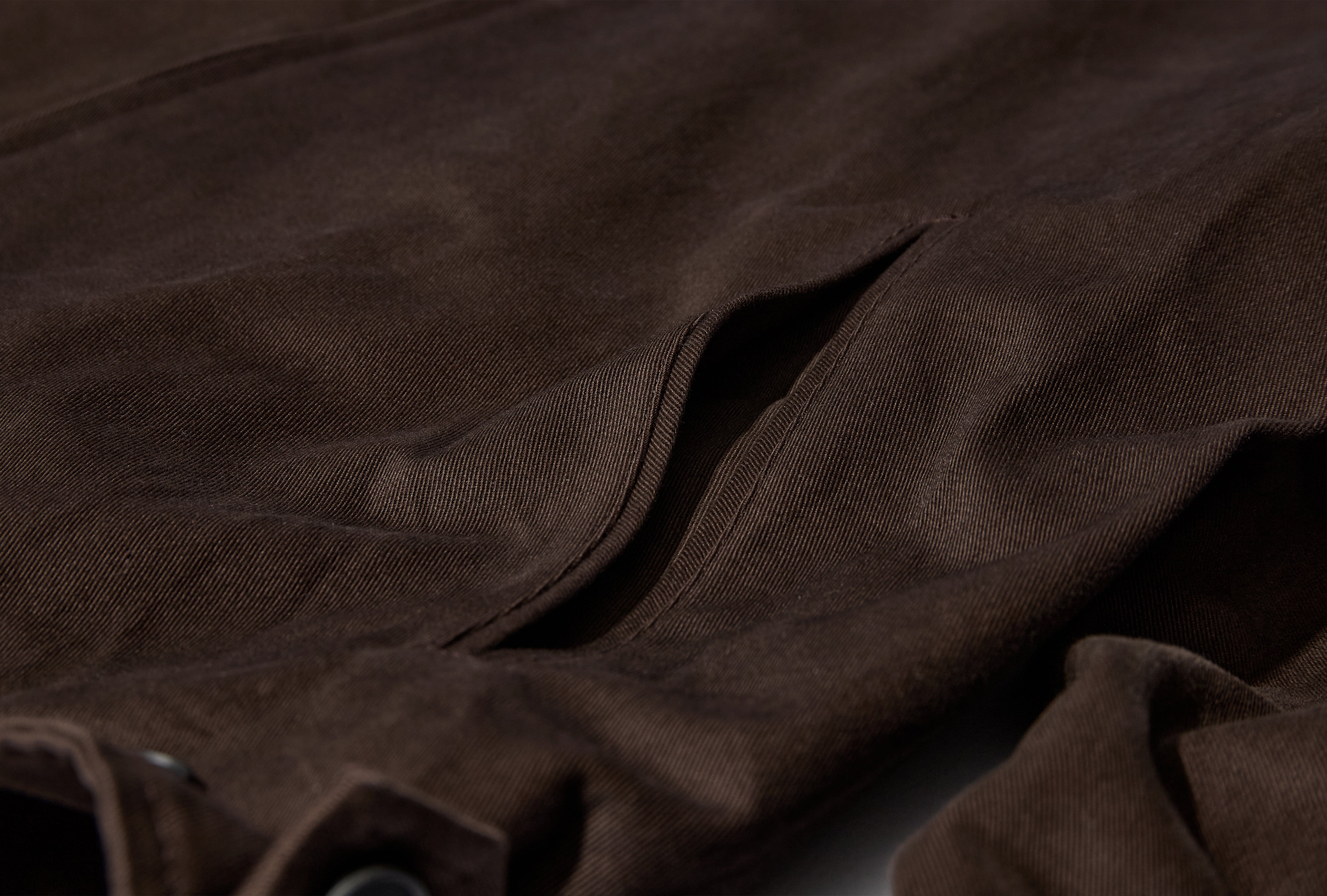 SULFUR DYED BRUSHED CHINO ZIP JACKET ST.1403 Brown