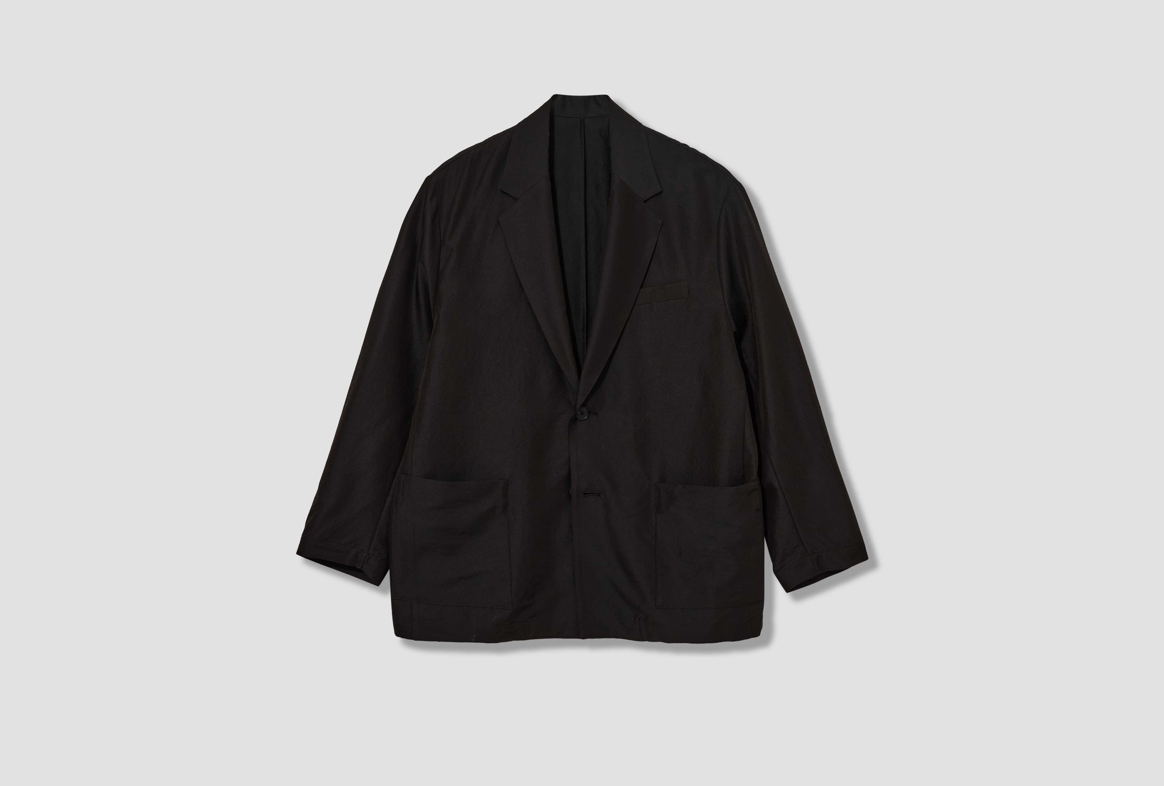 WOOL SILK SINGLE BREASTED JACKET ST.1447 Charcoal
