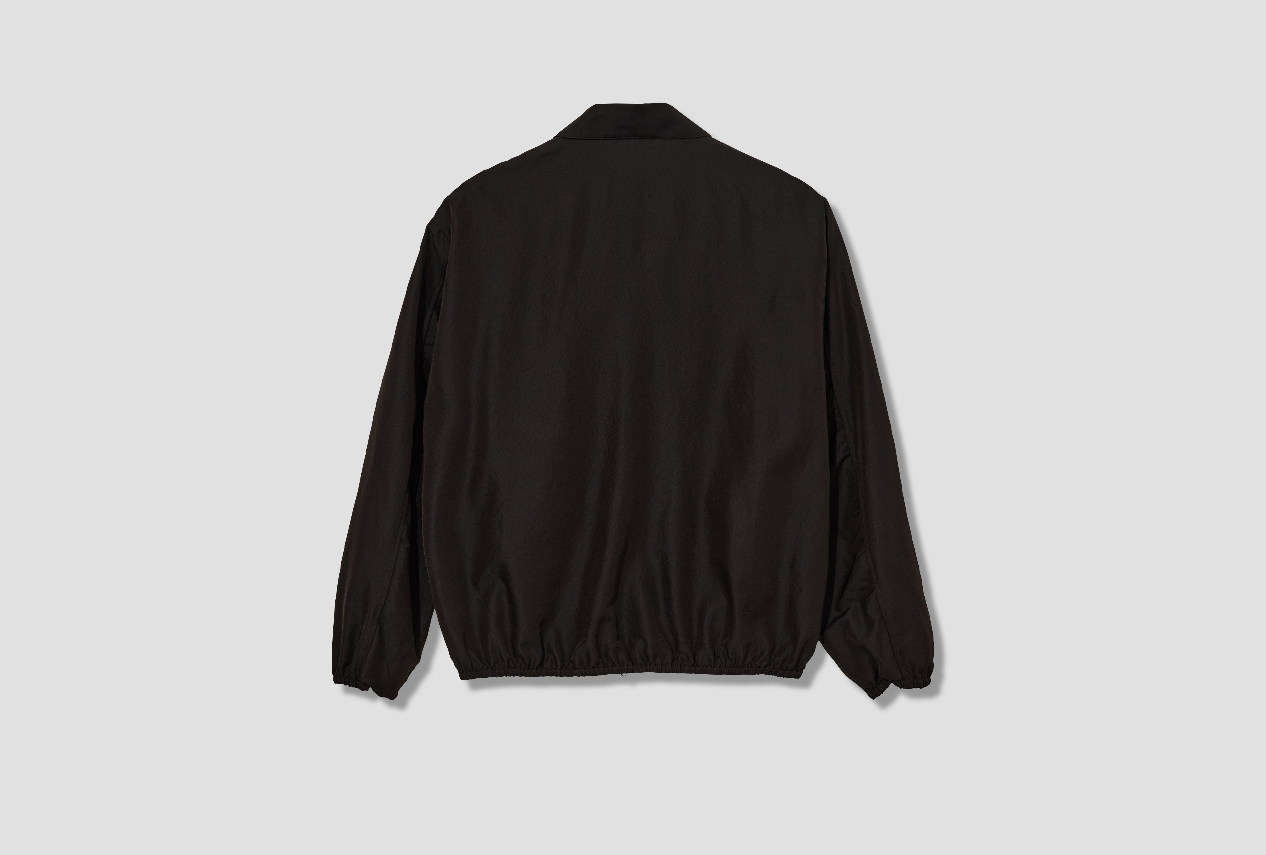 WOOL SILK COLLARED ZIP JACKET ST.1448 Charcoal