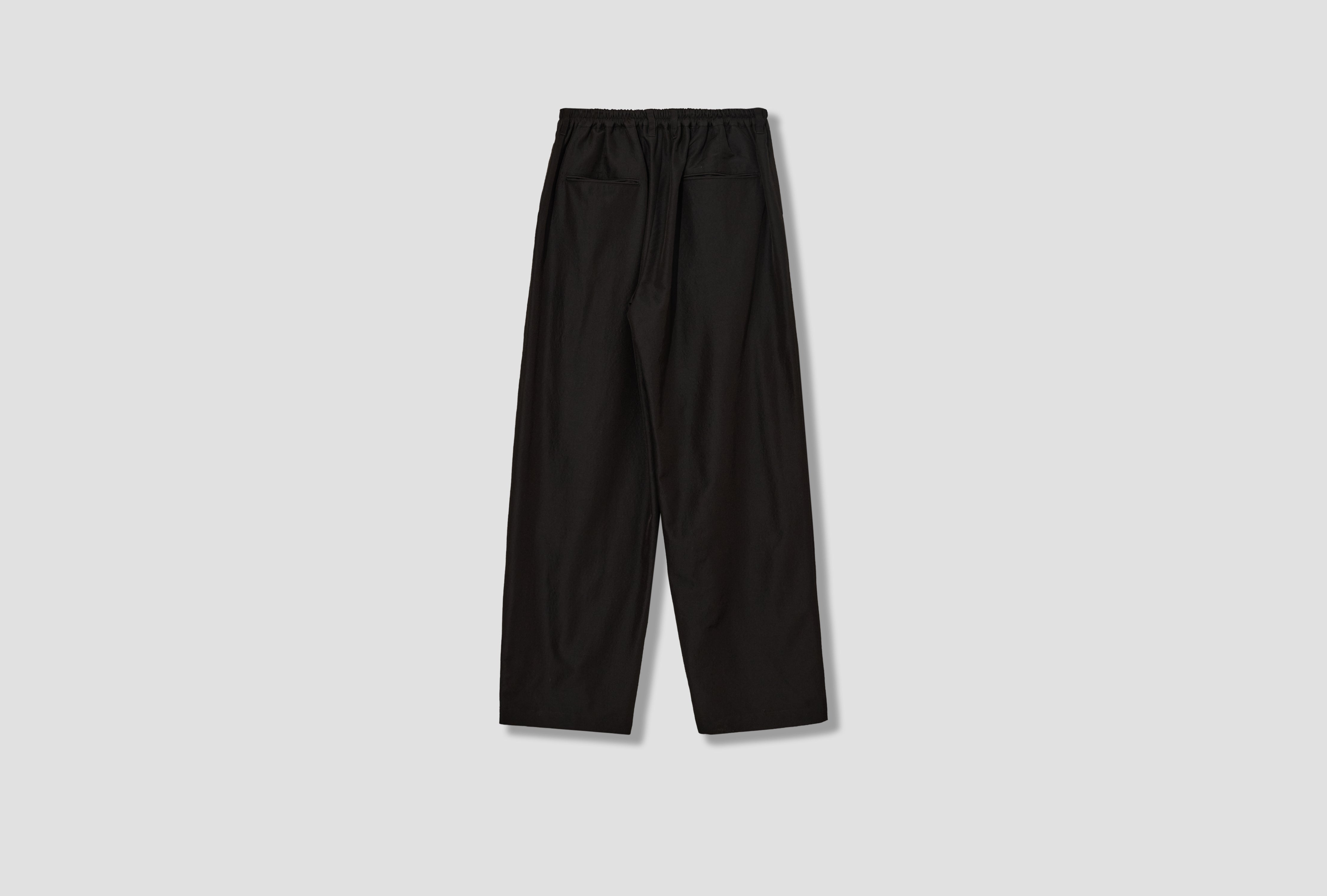 WOOL SILK WIDE EASY TROUSERS ST.1450 Charcoal