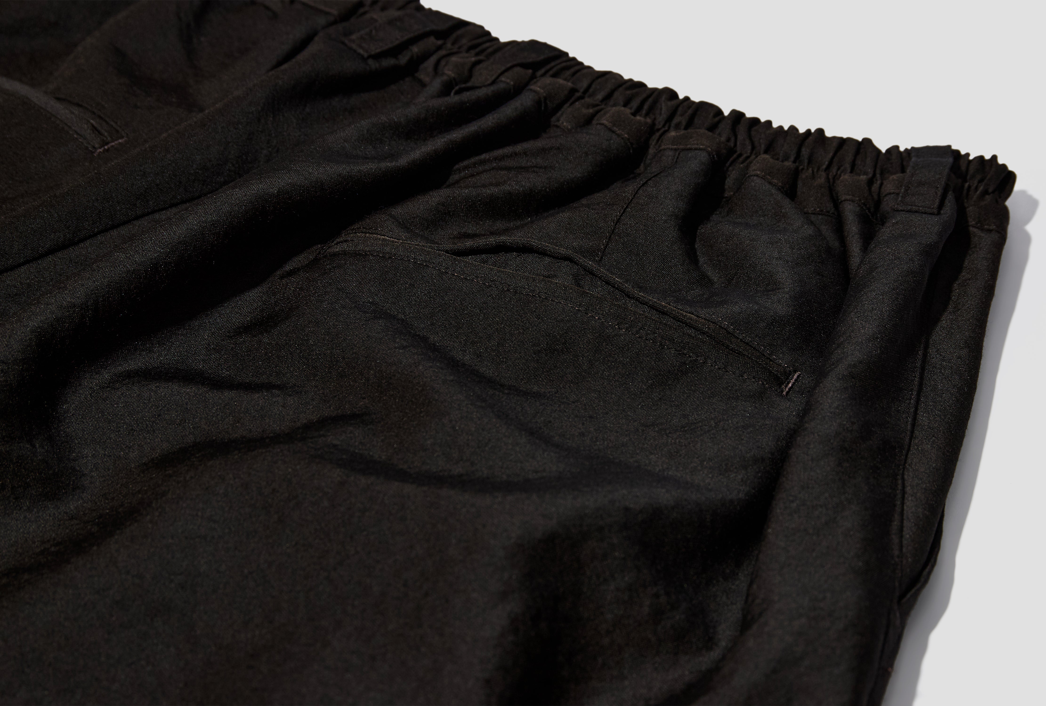 WOOL SILK WIDE EASY TROUSERS ST.1450 Charcoal