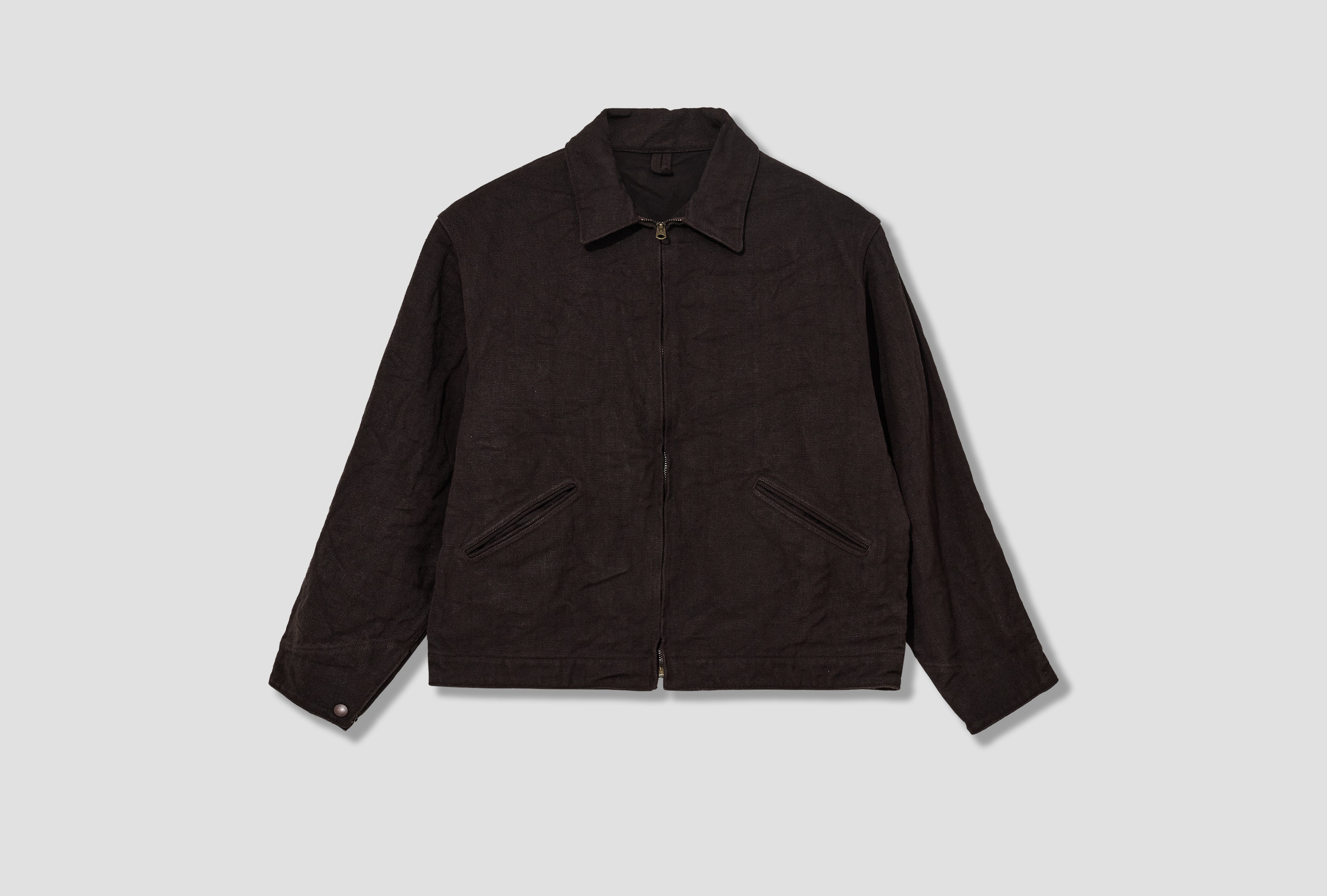 HEMP DUCK ZIP SHORT JACKET D01-01028 Brown