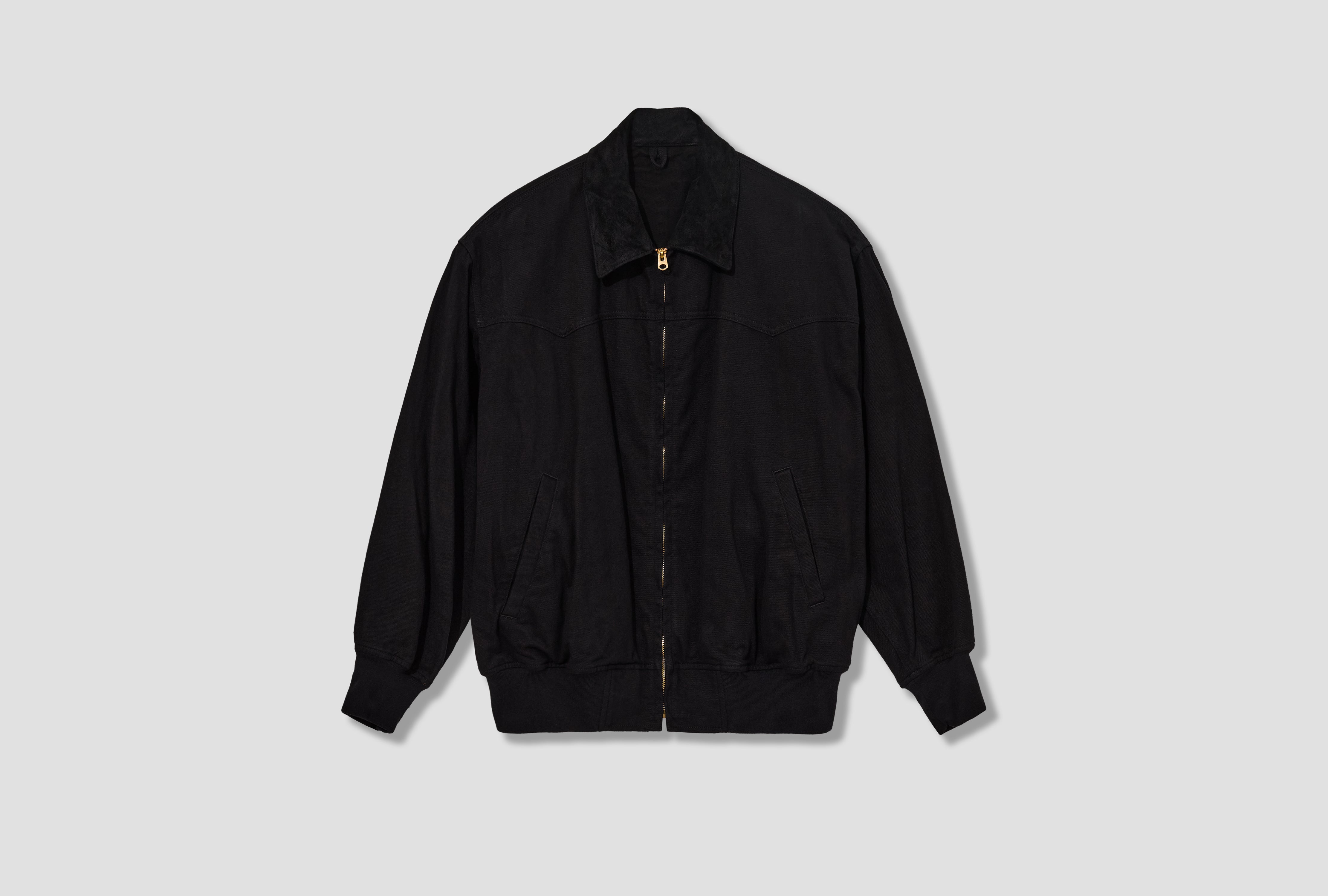 BLACK DRILL ZIP JACKET D01-01030 Black
