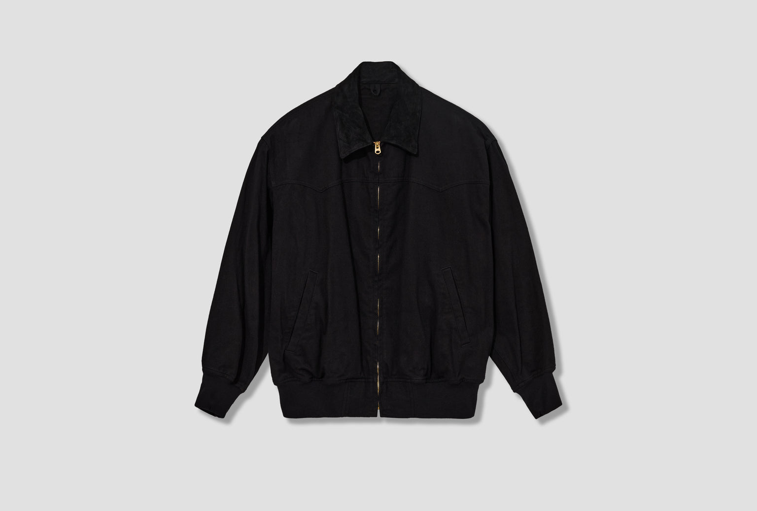 BLACK DRILL ZIP JACKET D01-01030 Black