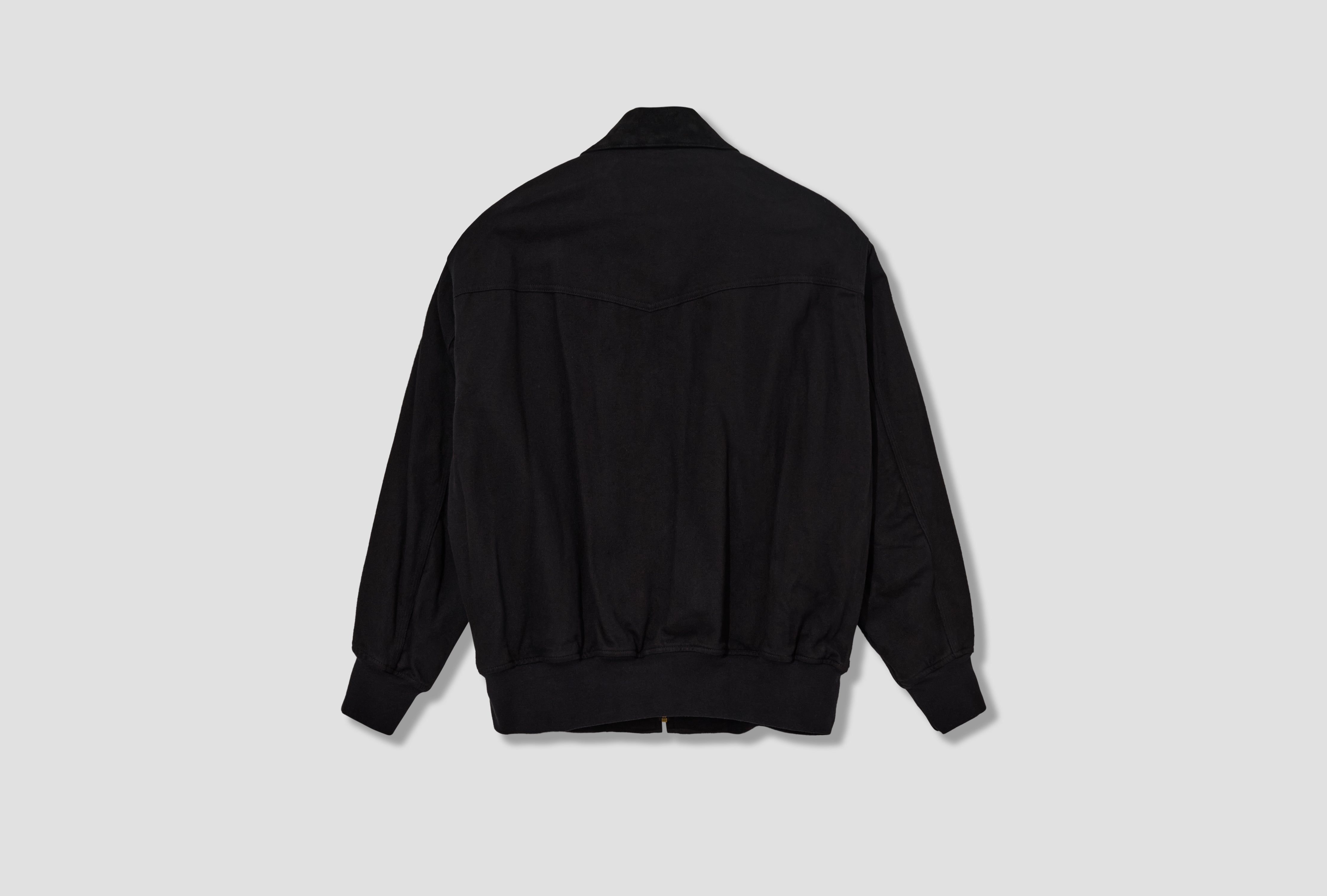 BLACK DRILL ZIP JACKET D01-01030 Black