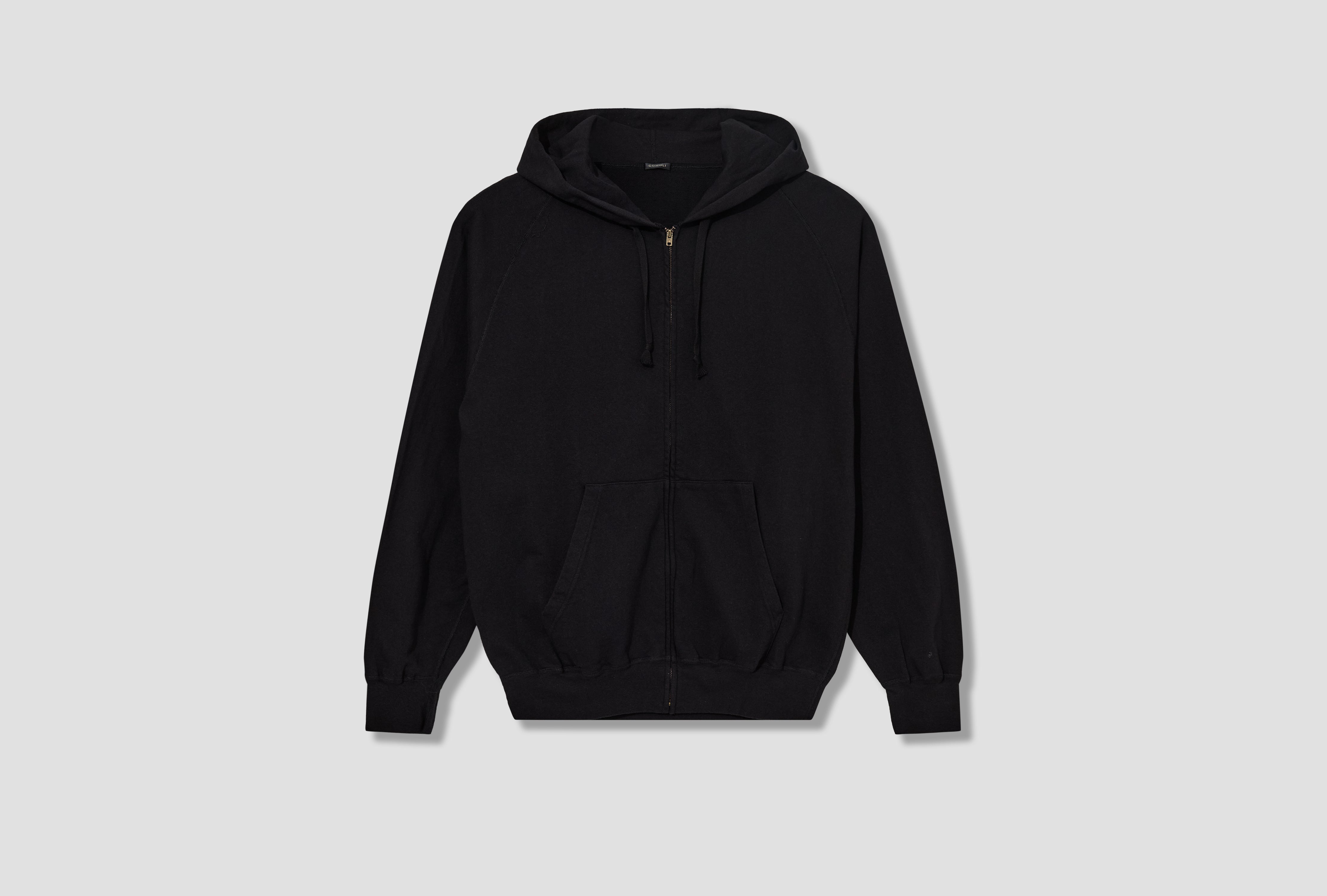 LW COTTON FLEECE ZIP HOODIE D01-05016 Black
