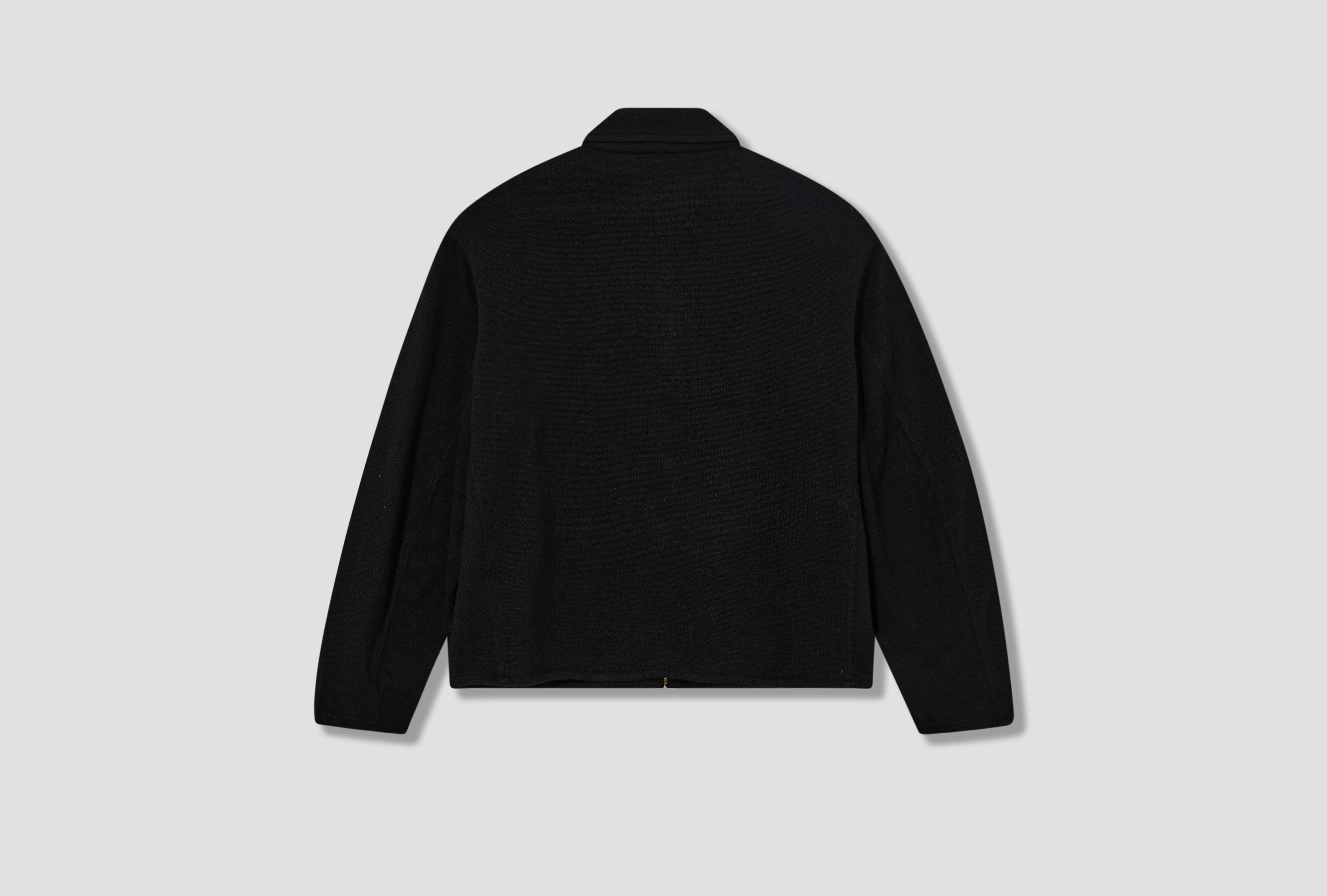 CASHMERE-WASHI ZIP SHORT JACKET D01-06005 Black