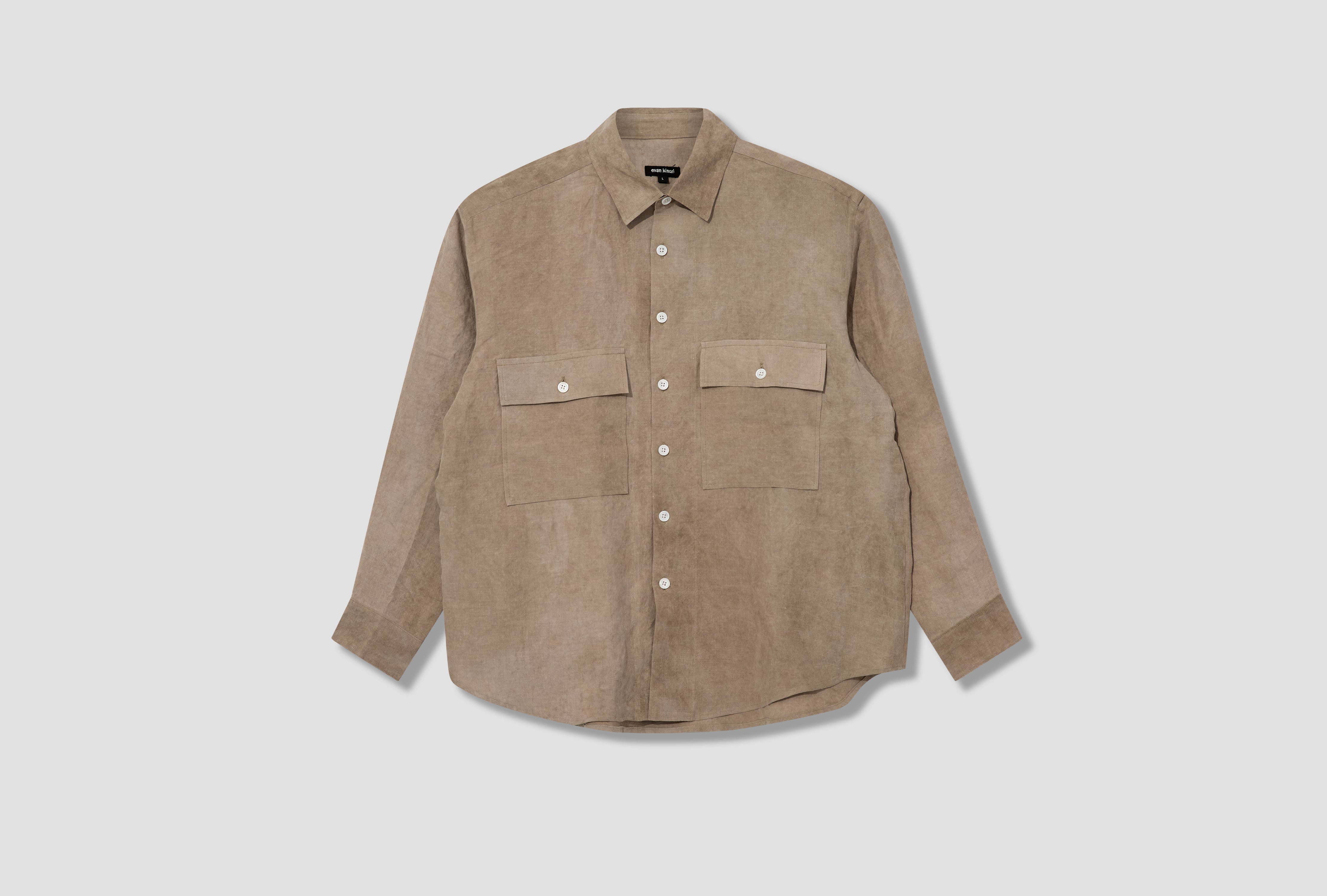 BIG SHIRT - COLD DYED HEMP / DARK BEIGE