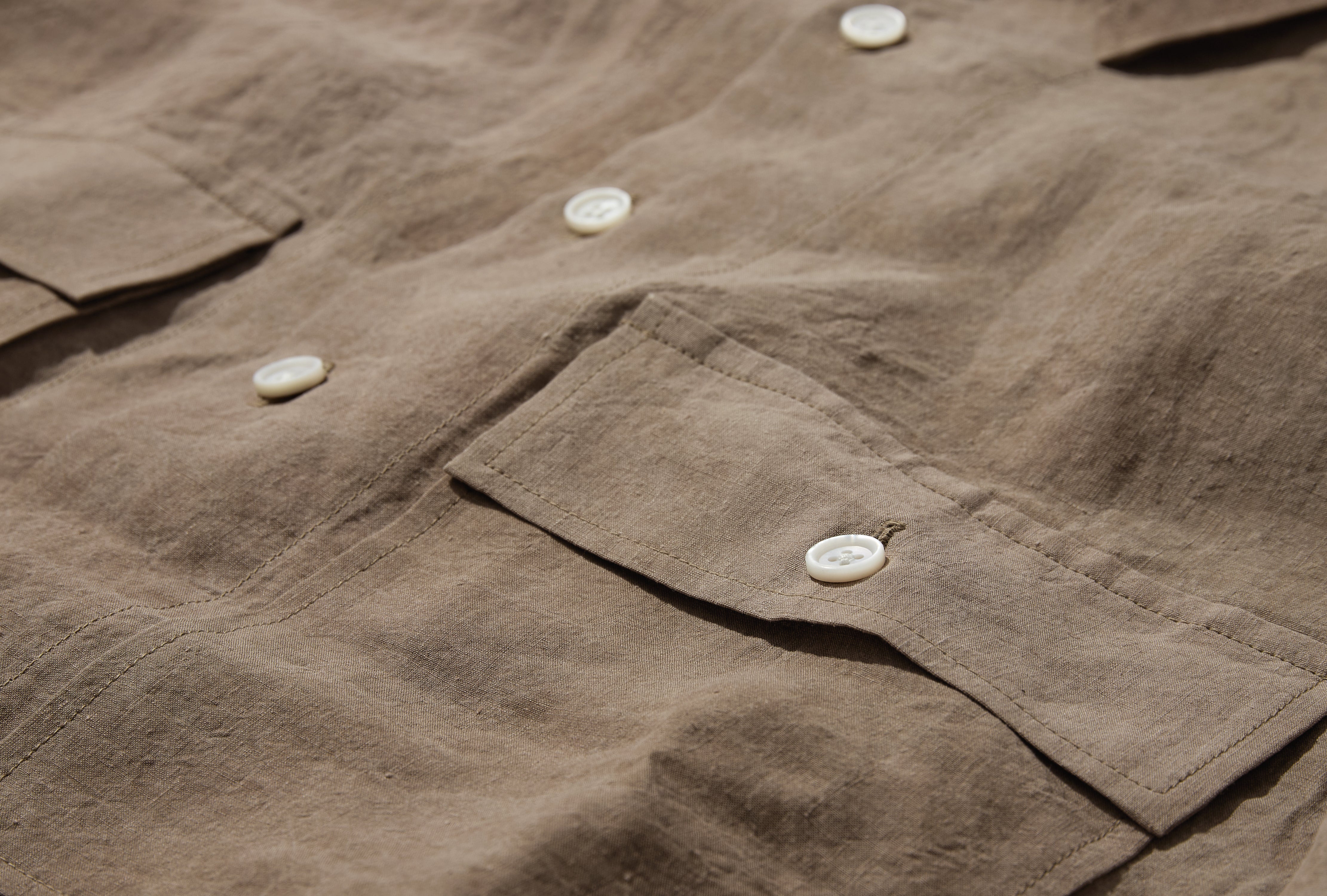 BIG SHIRT - COLD DYED HEMP / DARK BEIGE