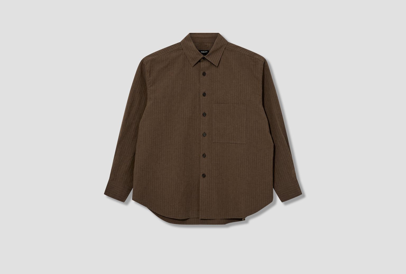 BIG SHIRT TWO - HEMP/COTTON STRIPE / CHARCOAL/DARK OLIVE