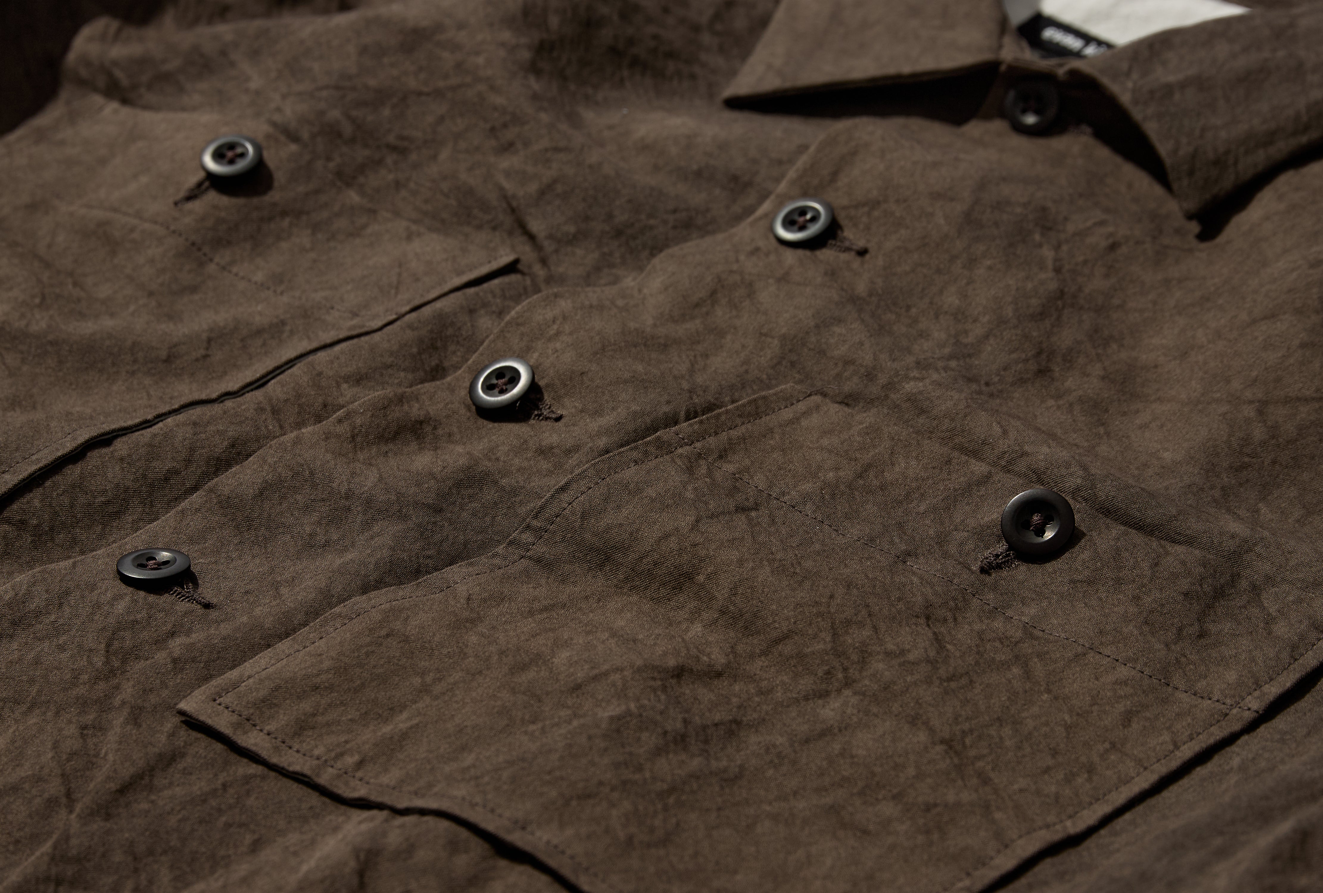 FIELD SHIRT TWO - NATURAL DYE TWILL / BROWN (PERSIMMON/IRON DYE)