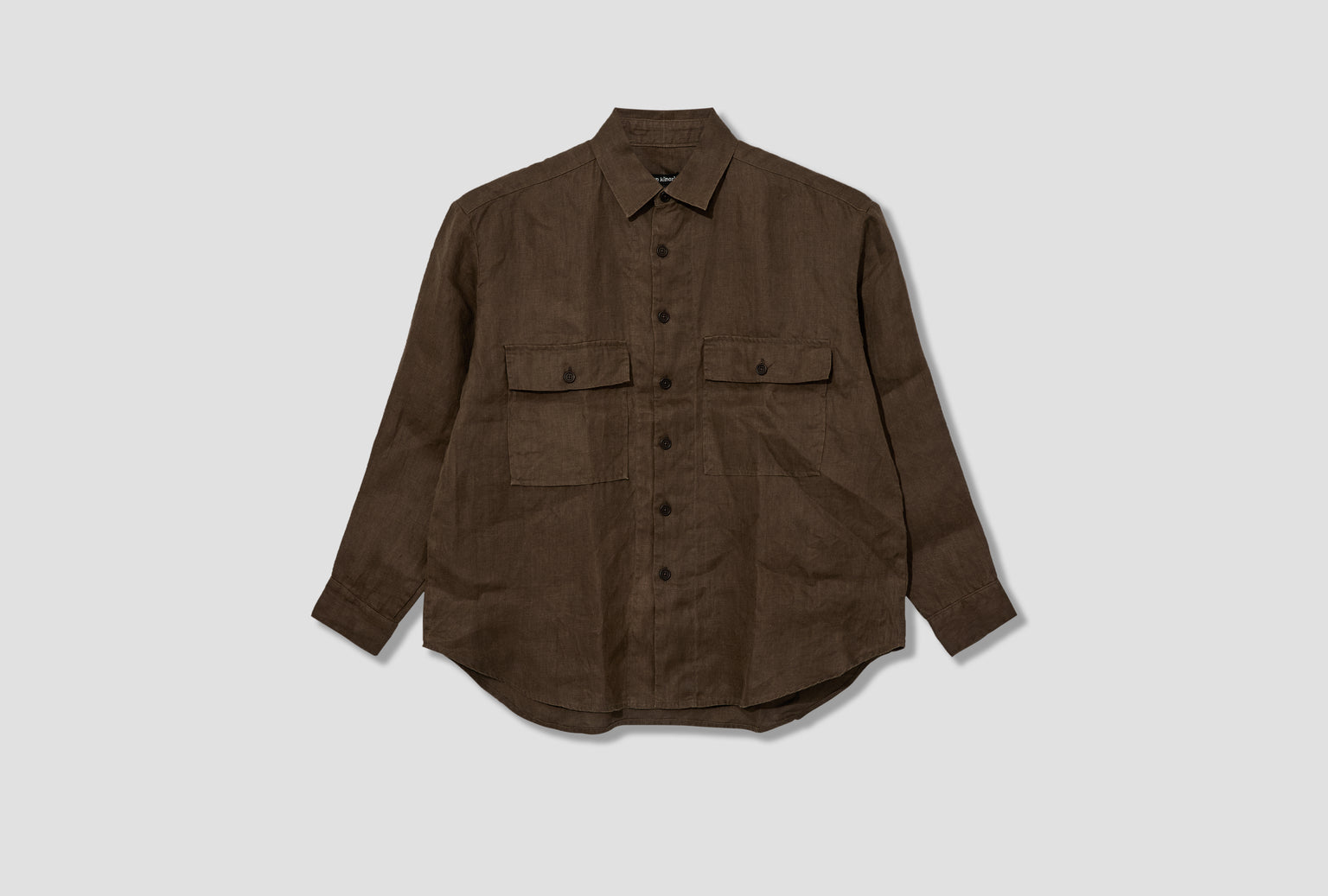 BIG SHIRT - SUMI INK HEMP TWILL / DARK OLIVE