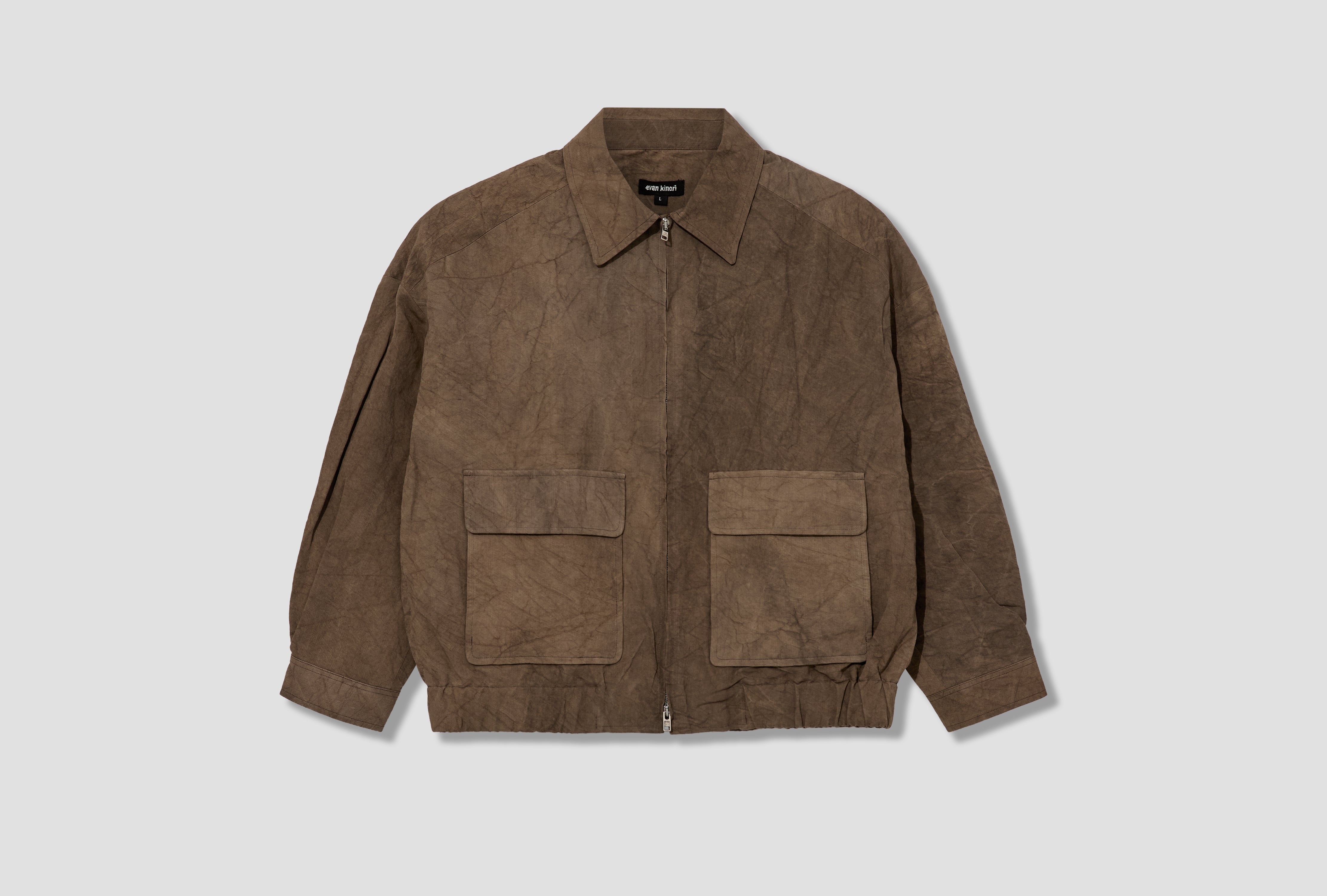 ZIP JACKET TWO - NATURAL DYE TWILL / BROWN (PERSIMMON/IRON DYE)