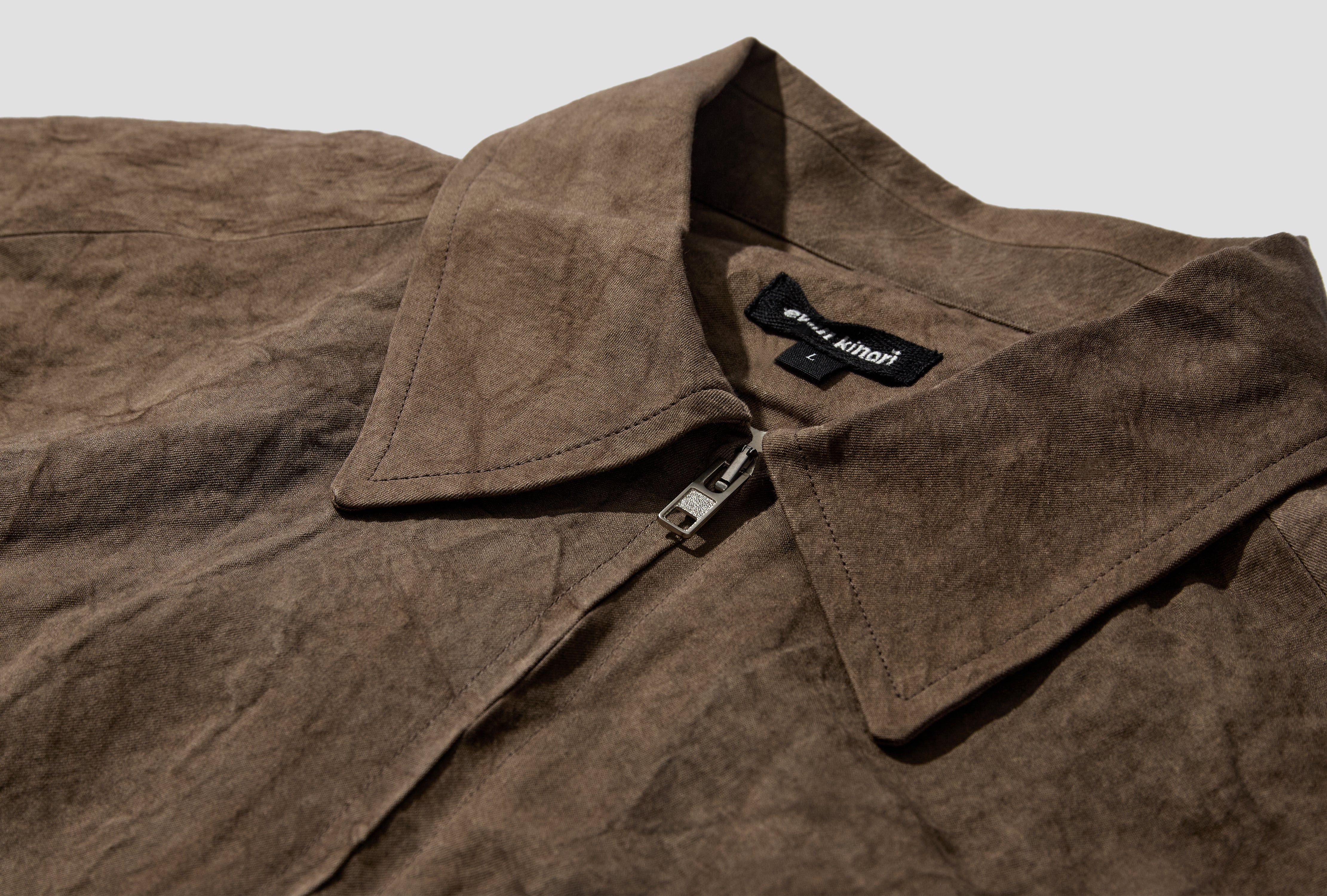ZIP JACKET TWO - NATURAL DYE TWILL / BROWN (PERSIMMON/IRON DYE)