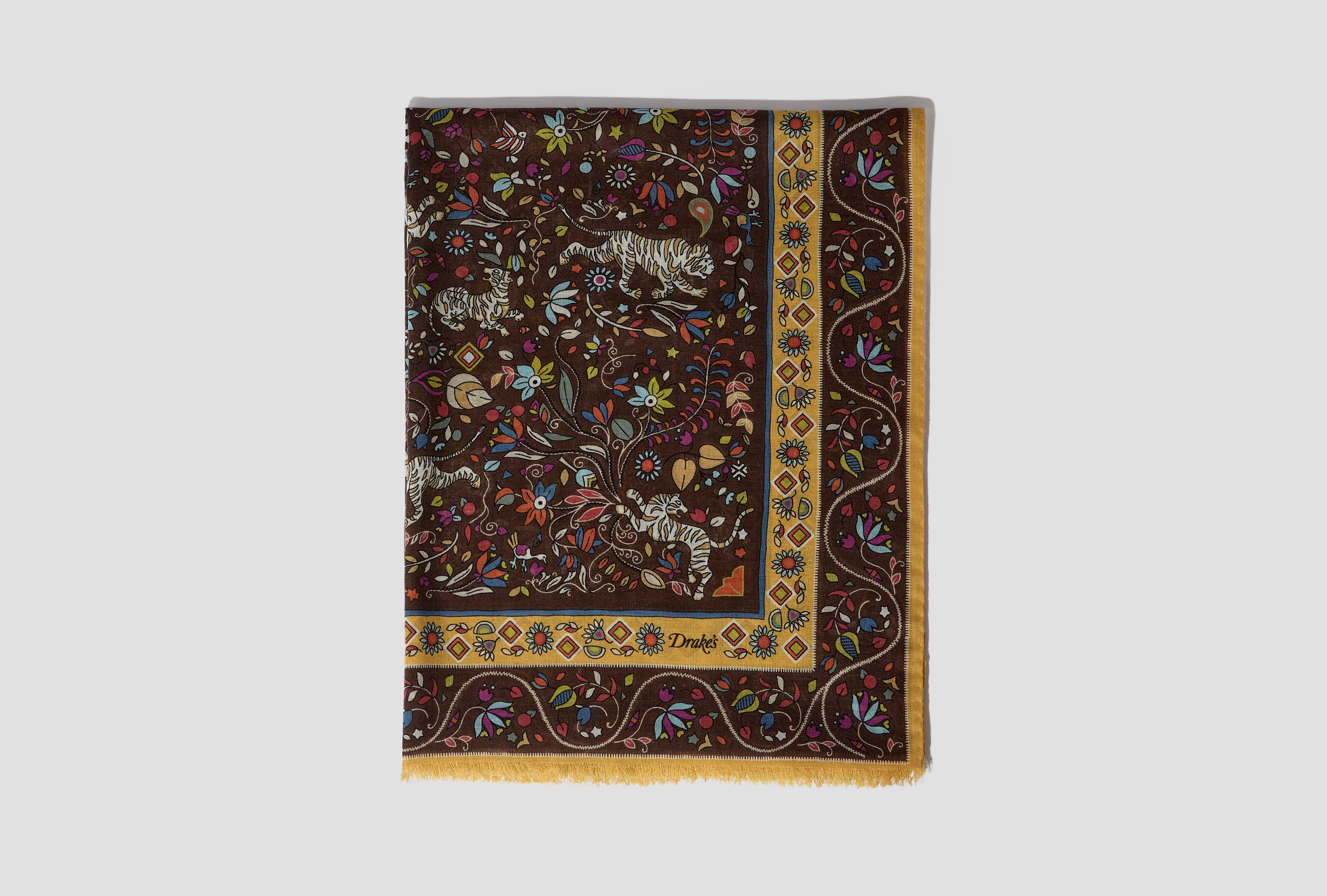 TIGER GARDEN PRINTED SCARF DR1AB1 26137-03 Brown