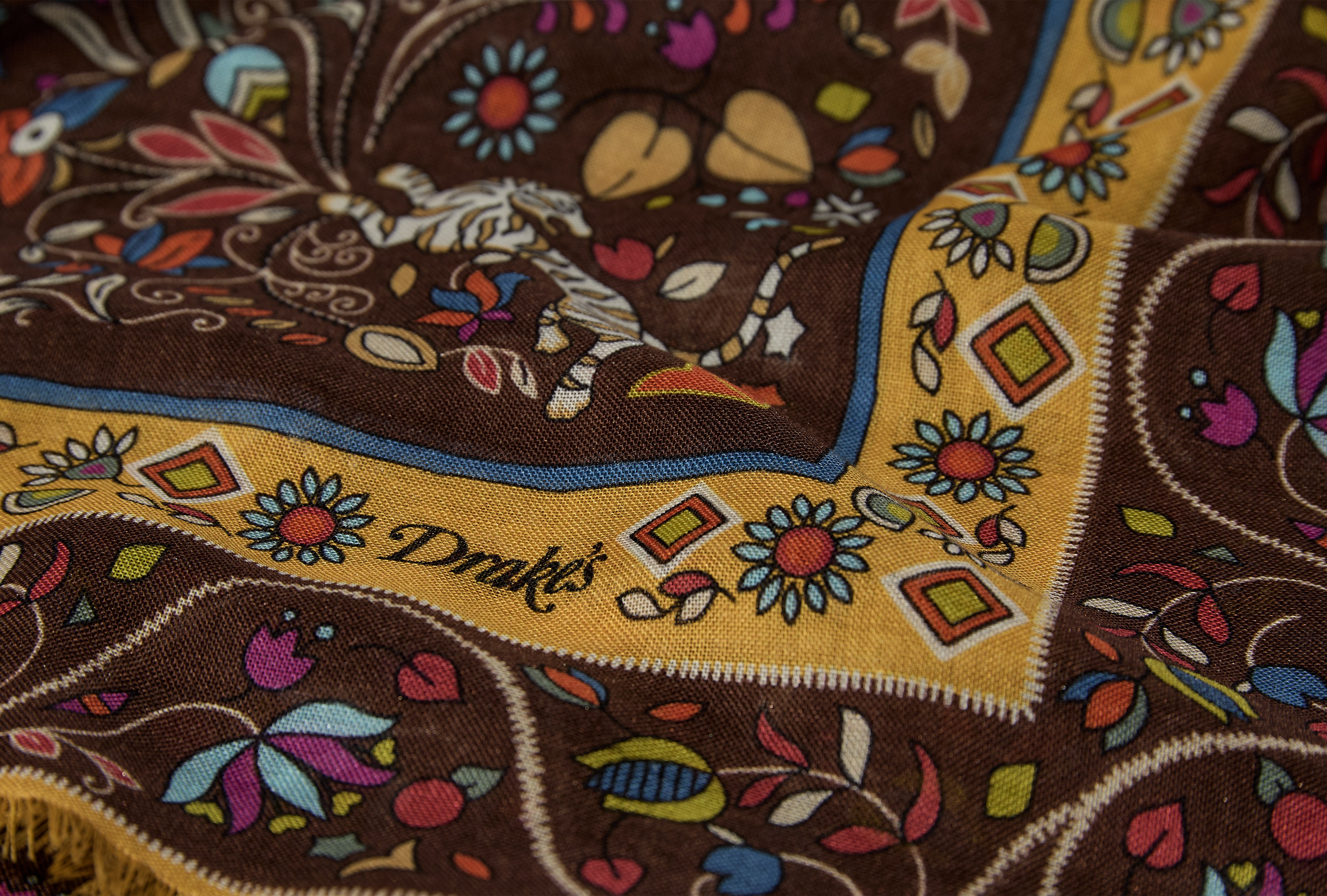 TIGER GARDEN PRINTED SCARF DR1AB1 26137-03 Brown