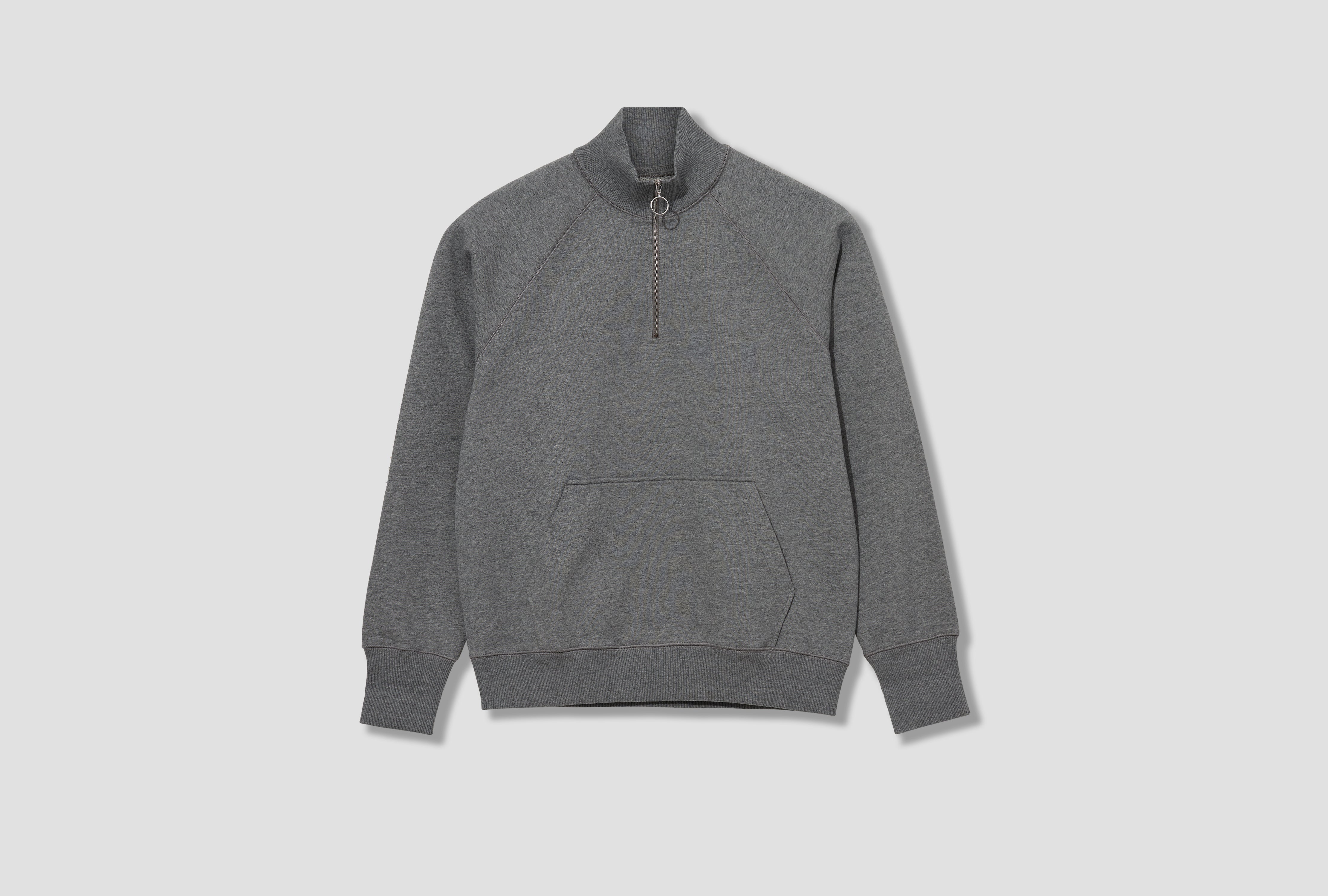 LS COTTON QUARTER ZIP SWEATSHIRT DR2A5M 24197-01 Grey