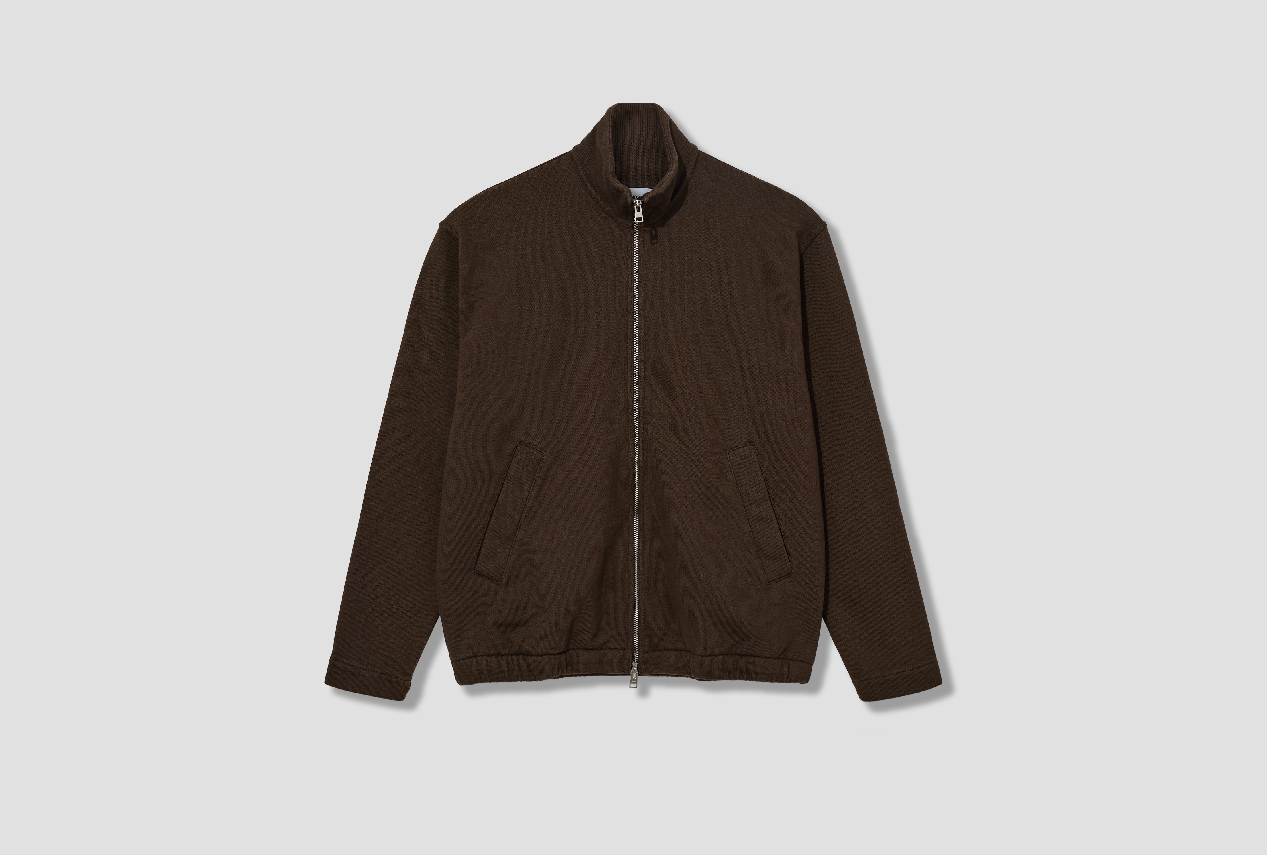 HORNIDAL RELAXED ORGANIC LOOPBACK TRACK JACKET N20-1403 Brown