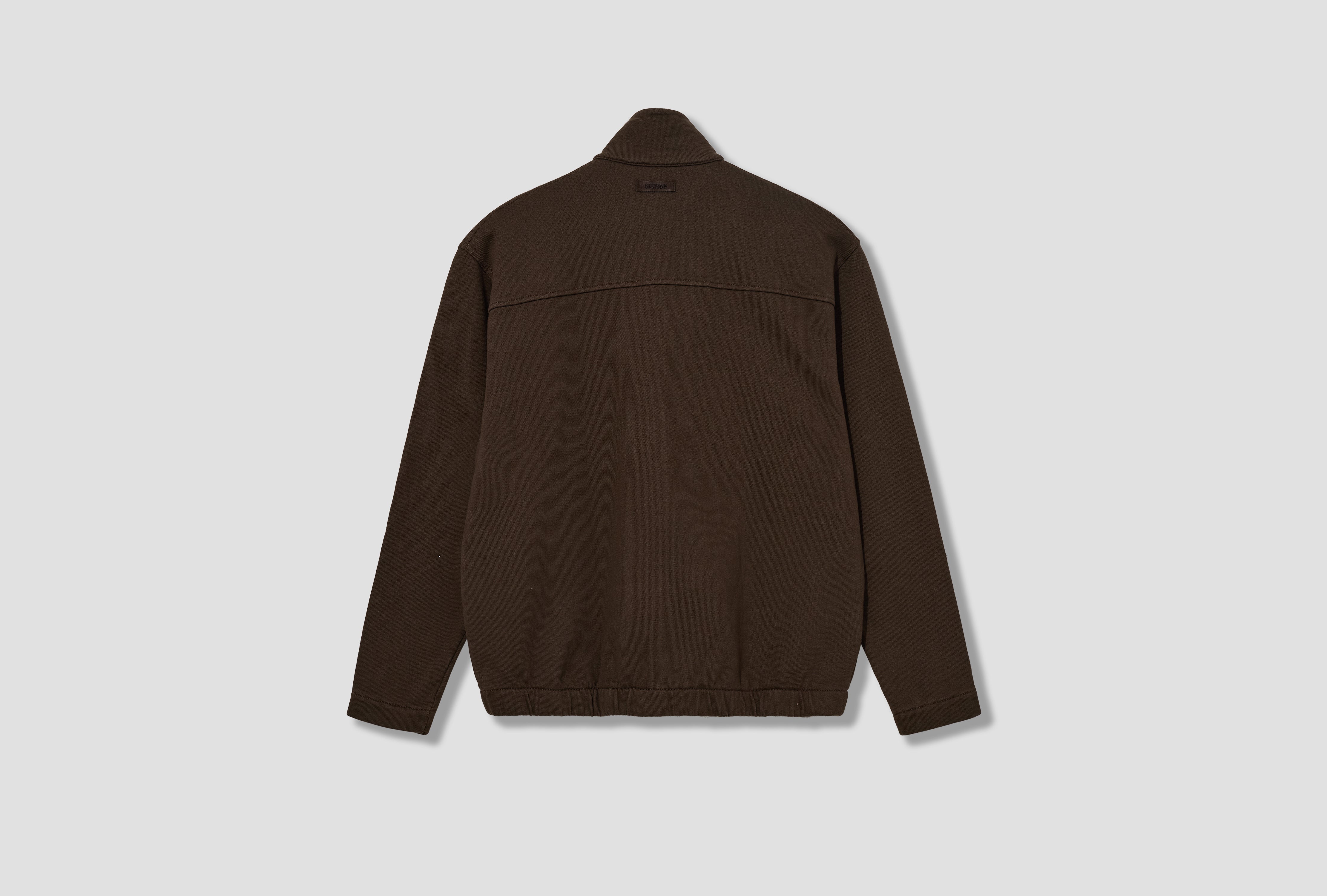 HORNIDAL RELAXED ORGANIC LOOPBACK TRACK JACKET N20-1403 Brown