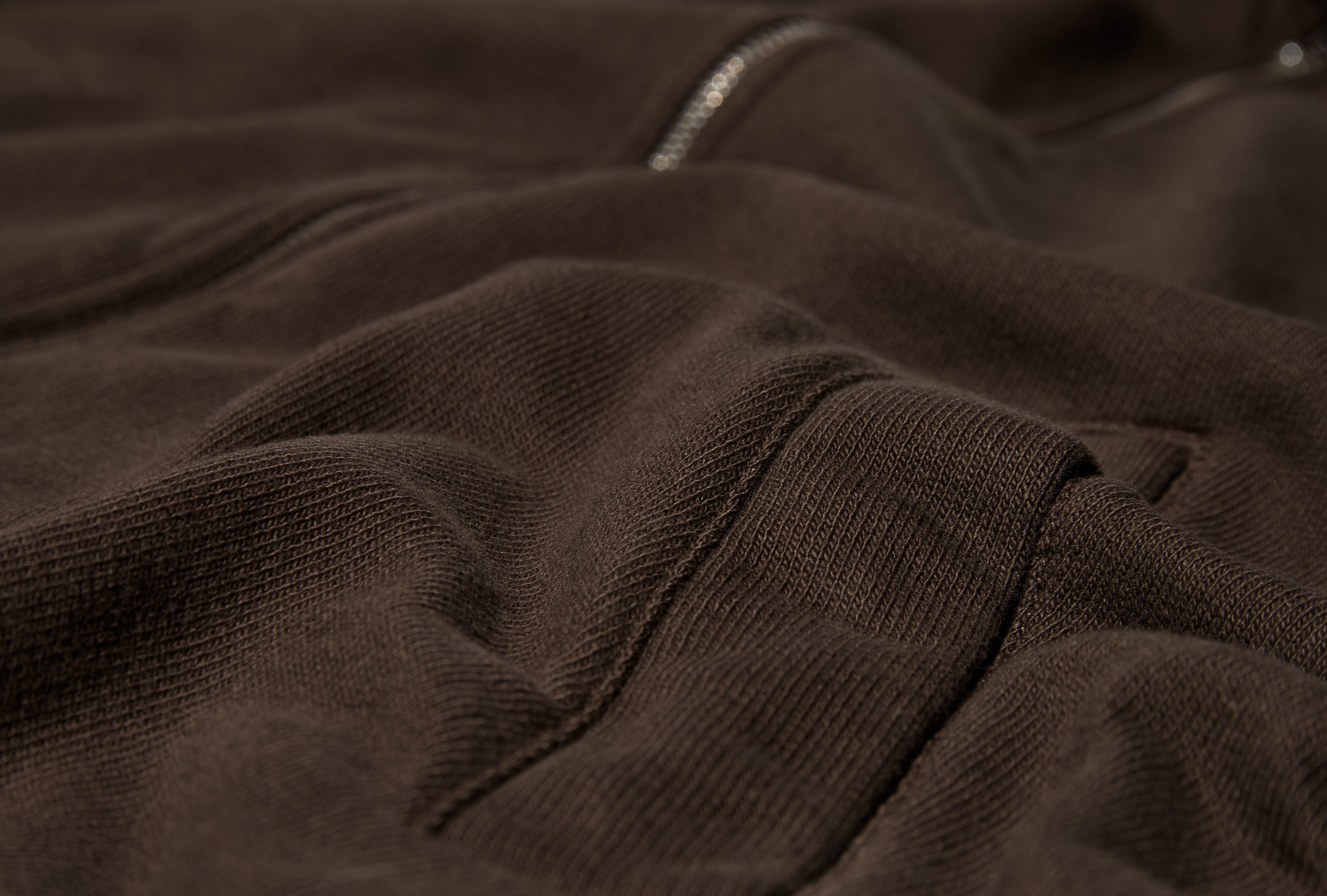 HORNIDAL RELAXED ORGANIC LOOPBACK TRACK JACKET N20-1403 Brown