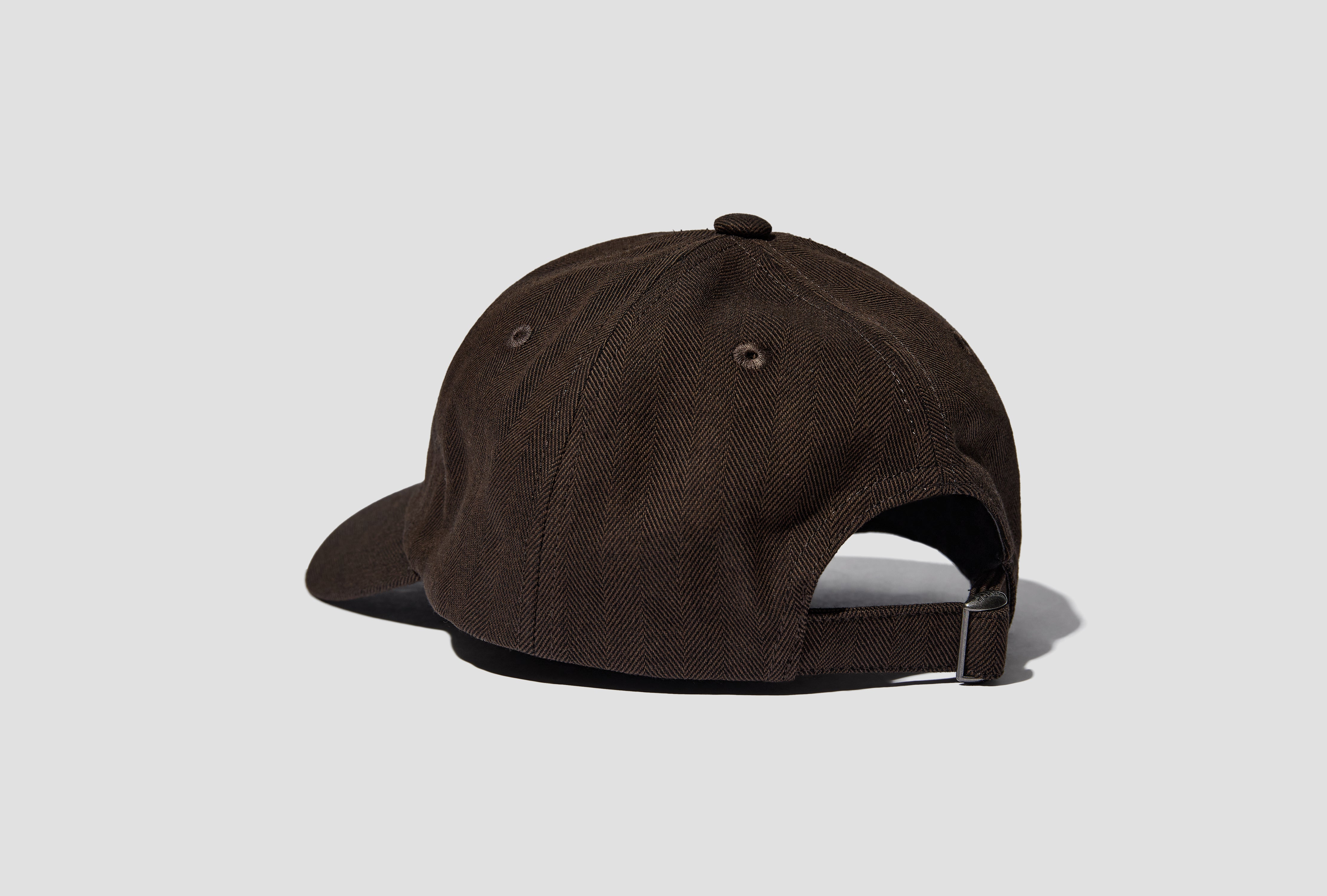 COTTON WOOL HERRINGBONE TWILL 6-PANEL CAP N80-0758 Brown