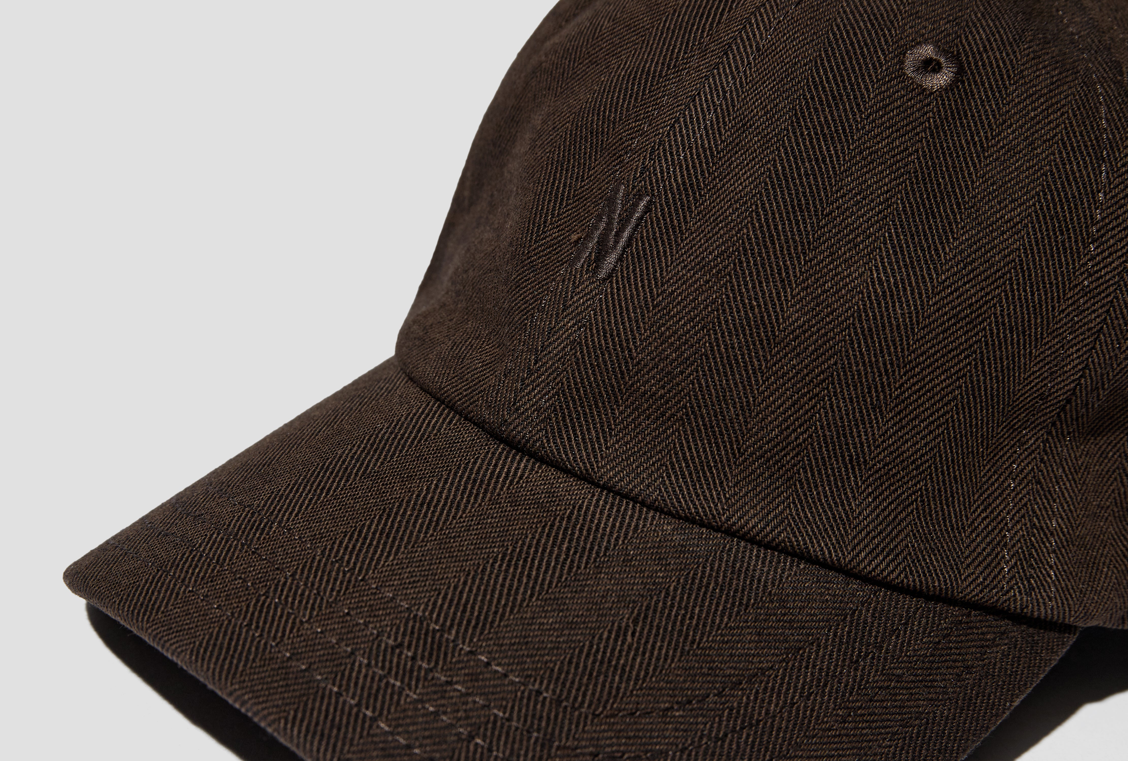 COTTON WOOL HERRINGBONE TWILL 6-PANEL CAP N80-0758 Brown